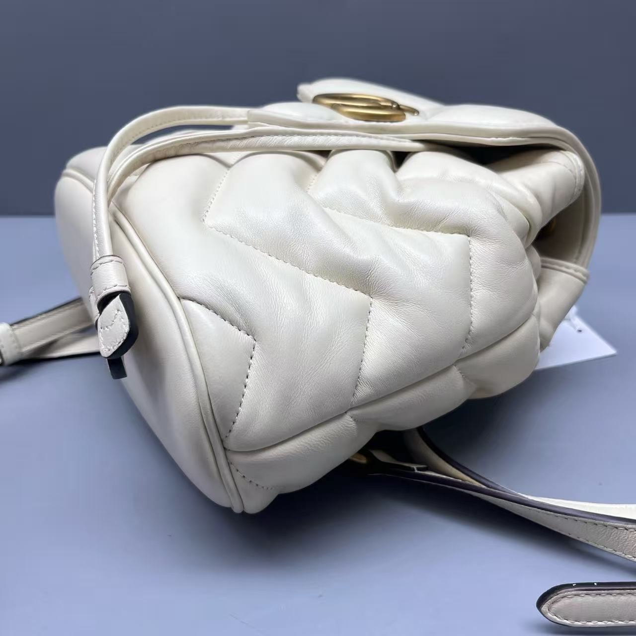 Gucci - Marmont Puffer Backpack - Matelassé leather - White - (mini)