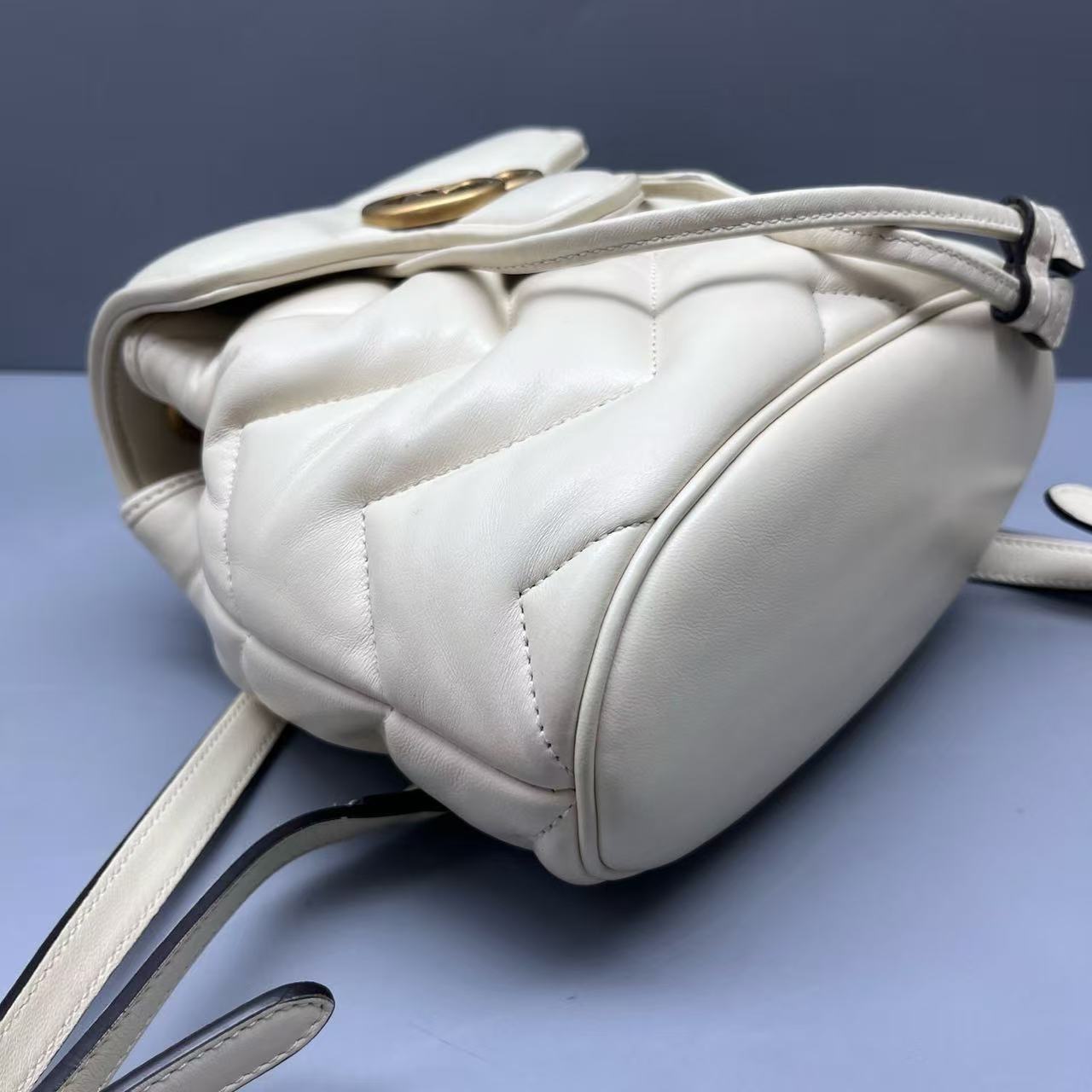 Gucci - Marmont Puffer Backpack - Matelassé leather - White - (mini)
