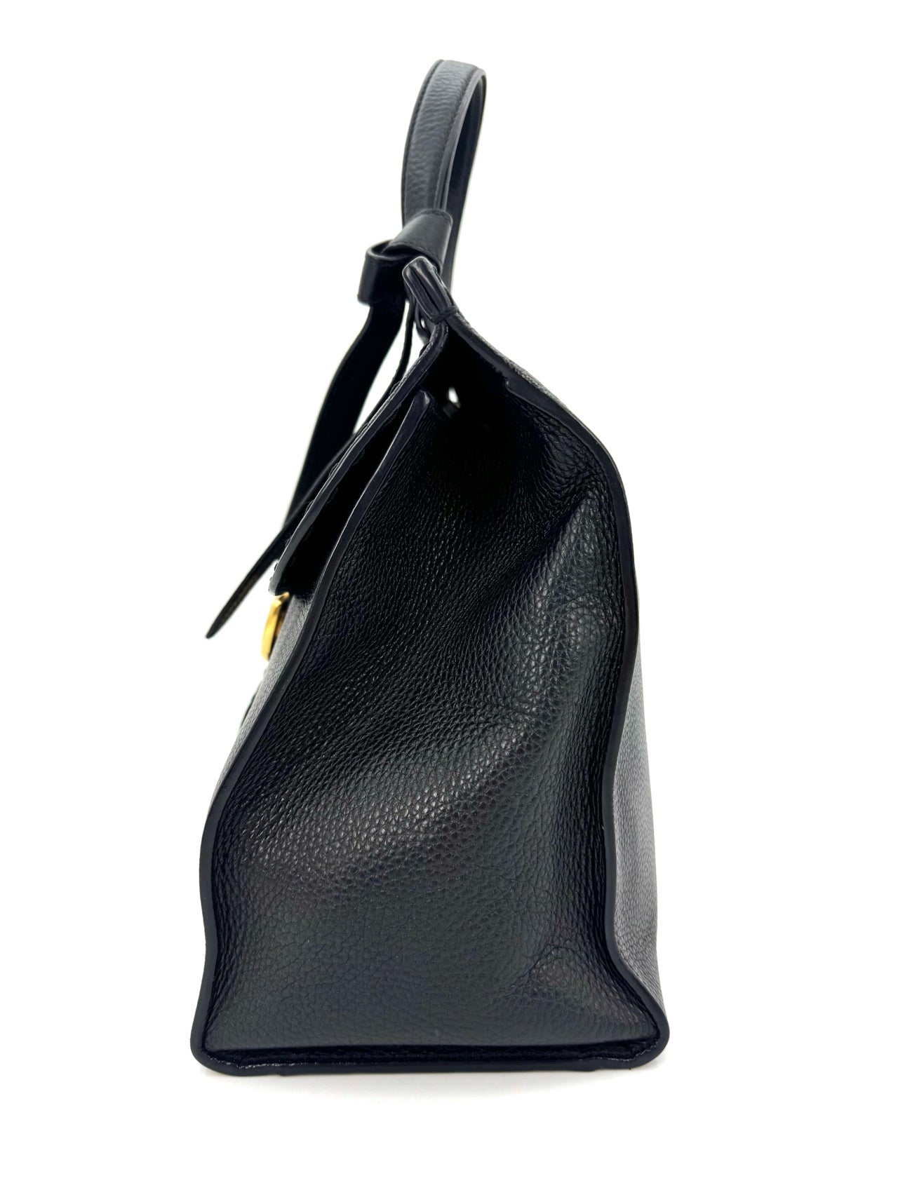 Gucci - Marmont Top Handle Bag - Grained Leather - Black - (Large)