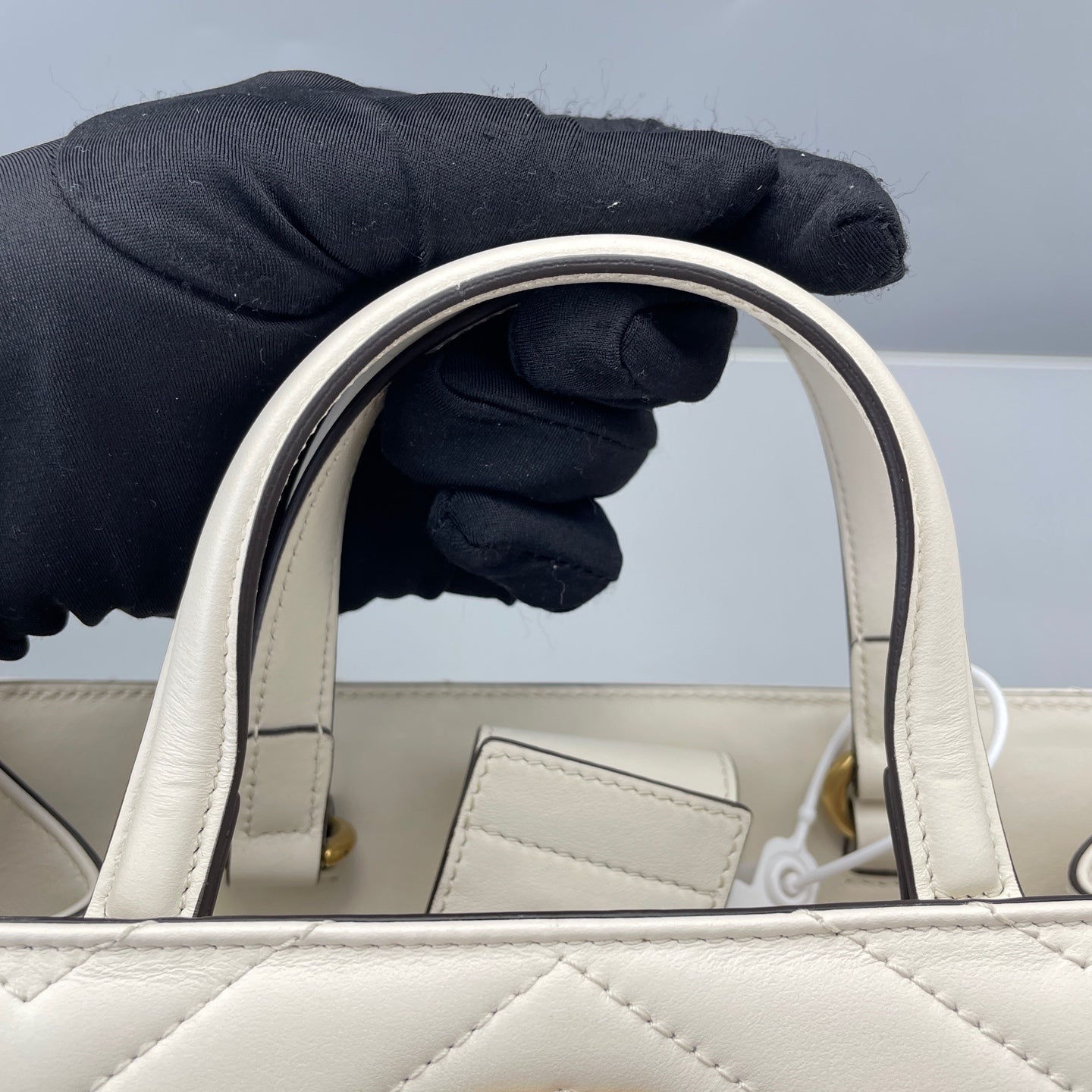 Gucci - Marmont Top Handle Bag - Leather - White - (medium)