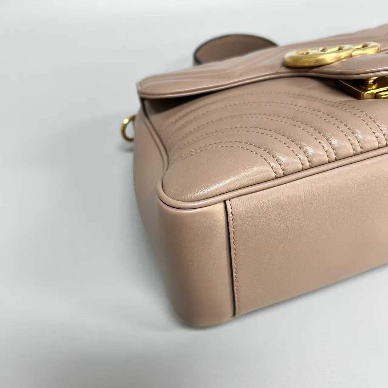 Gucci - Marmont Top Handle Messenger Bag - Leather - Beige - (medium)