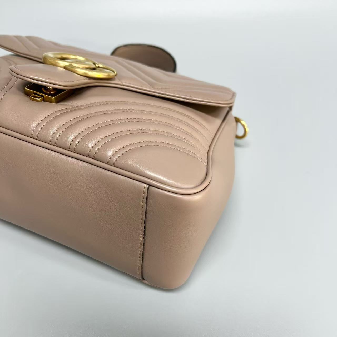 Gucci - Marmont Top Handle Messenger Bag - Leather - Beige - (medium)