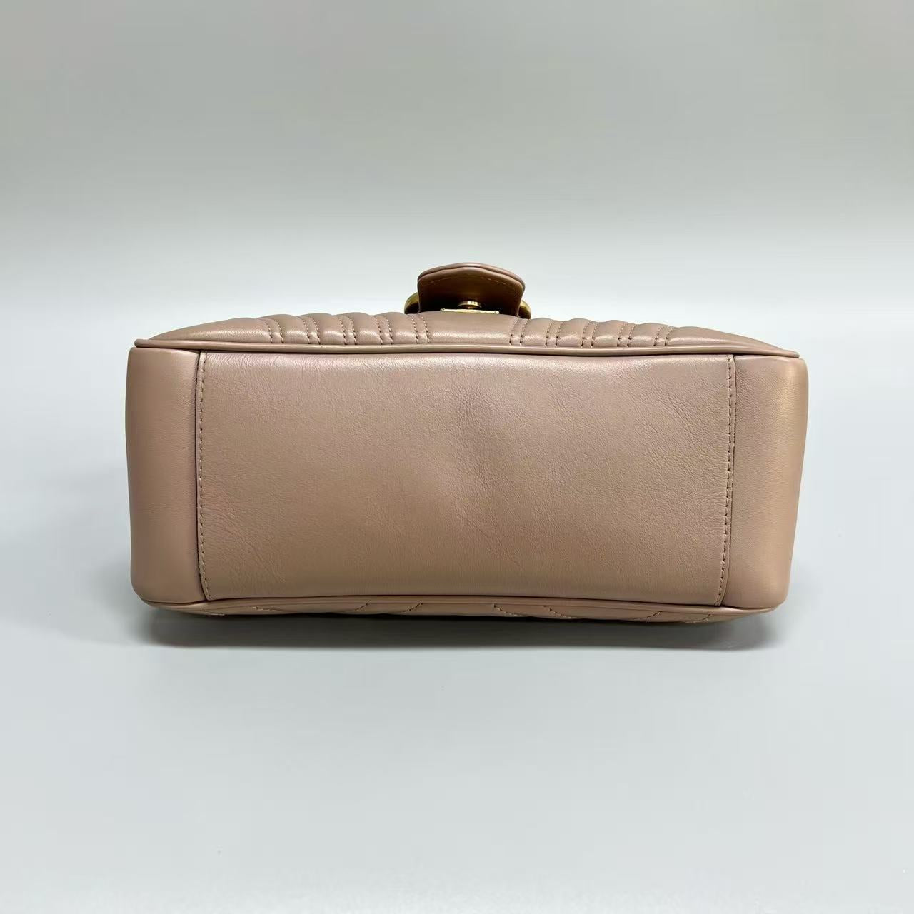 Gucci - Marmont Top Handle Messenger Bag - Leather - Beige - (medium)