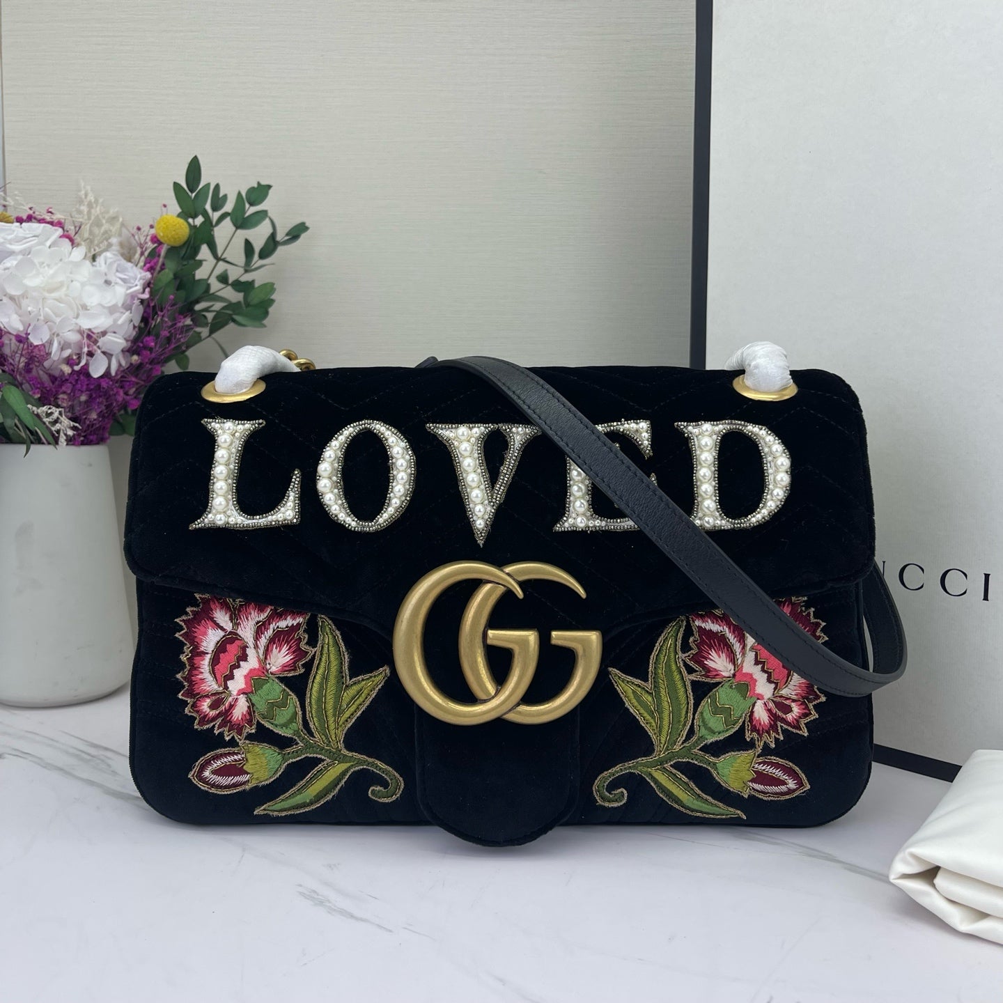 Gucci - Marmont - Velvet - Black - (medium)