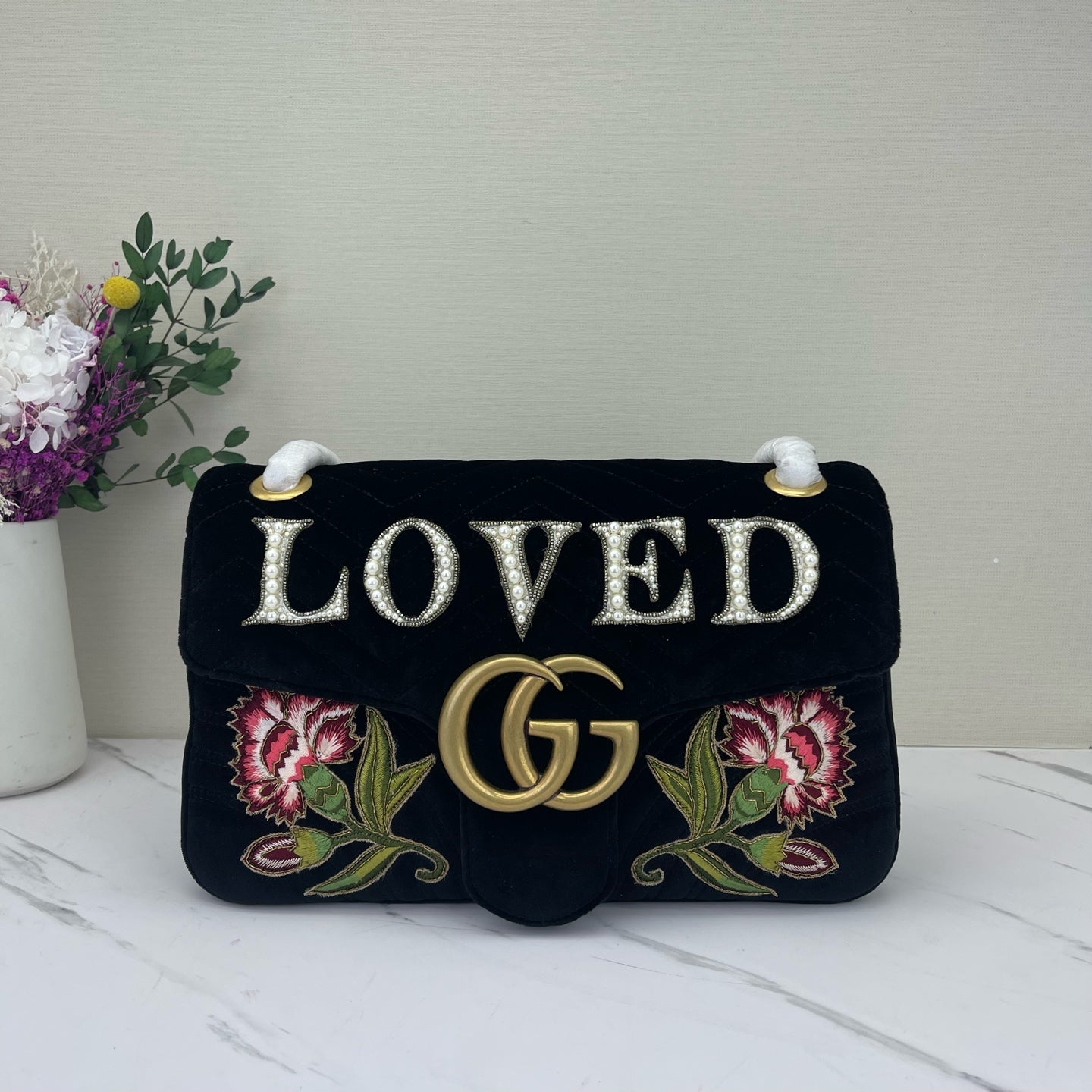 Gucci - Marmont - Velvet - Black - (medium)