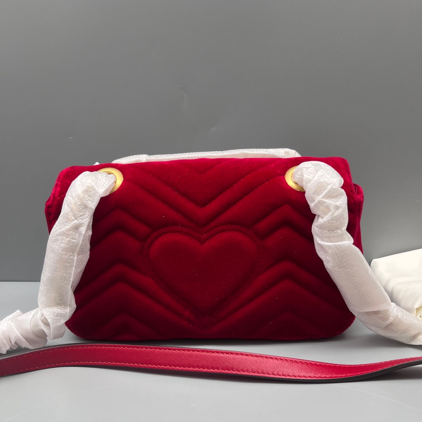 Gucci - Marmont - Velvet - Red - (small)