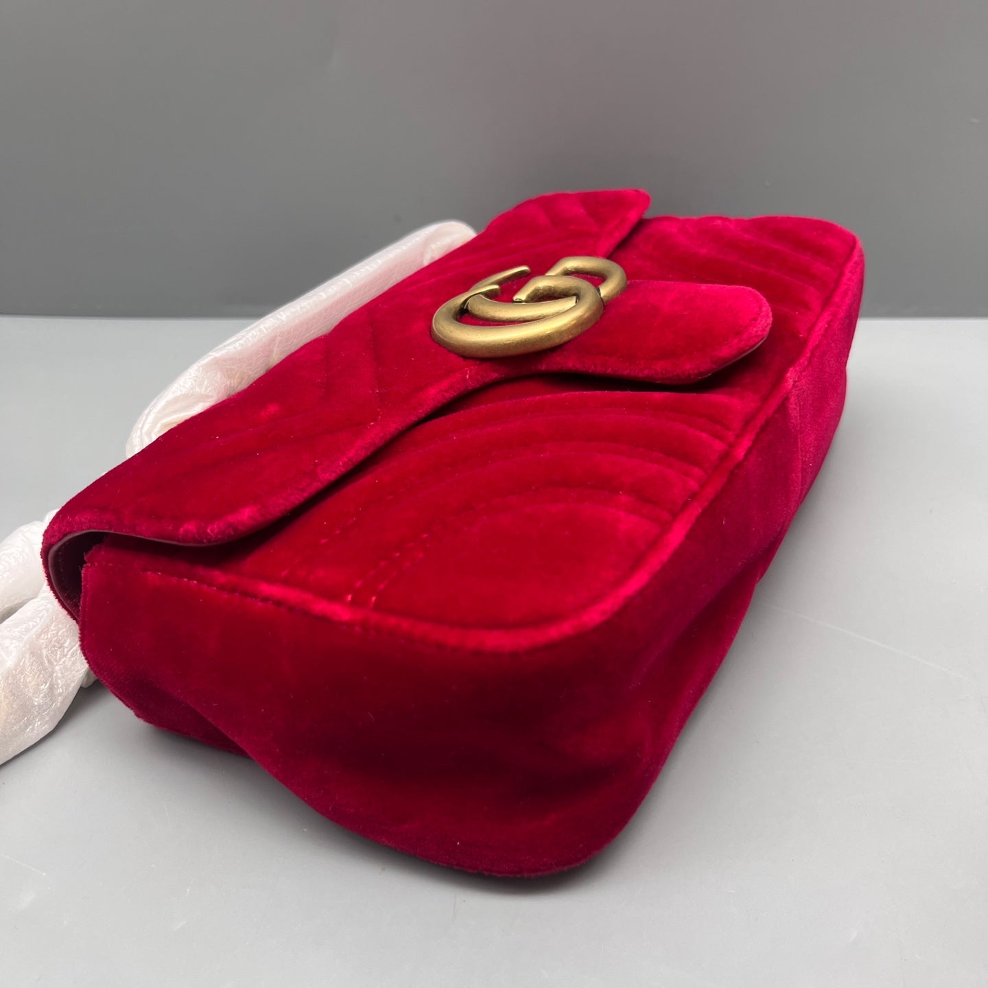 Gucci - Marmont - Velvet - Red - (small)