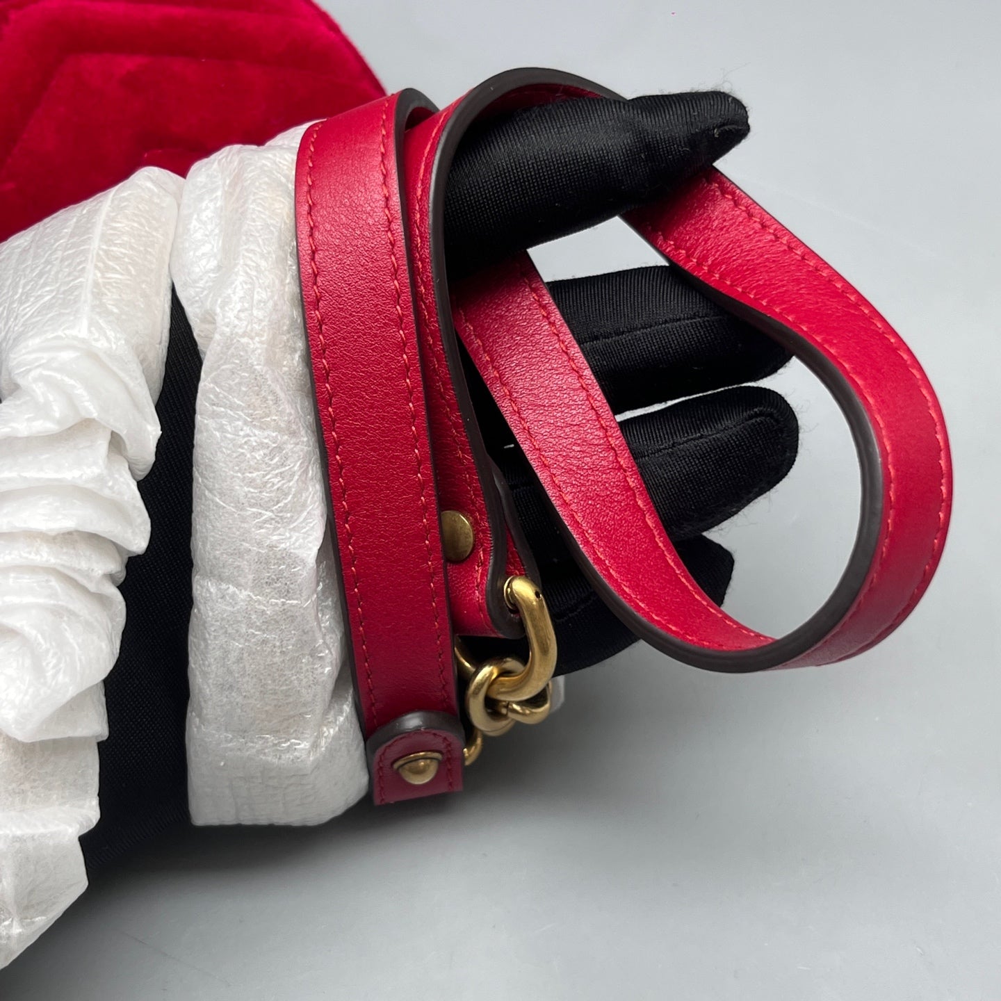 Gucci - Marmont - Velvet - Red - (small)