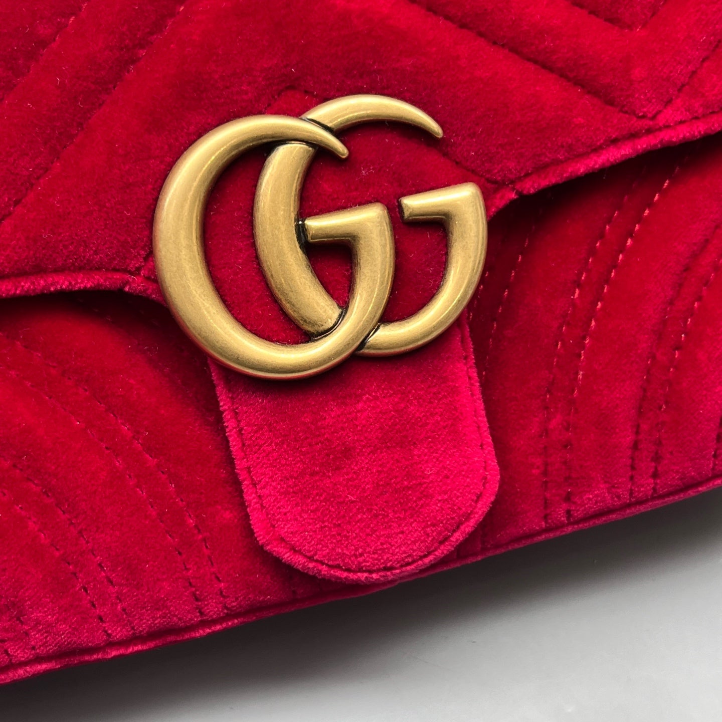 Gucci - Marmont - Velvet - Red - (small)