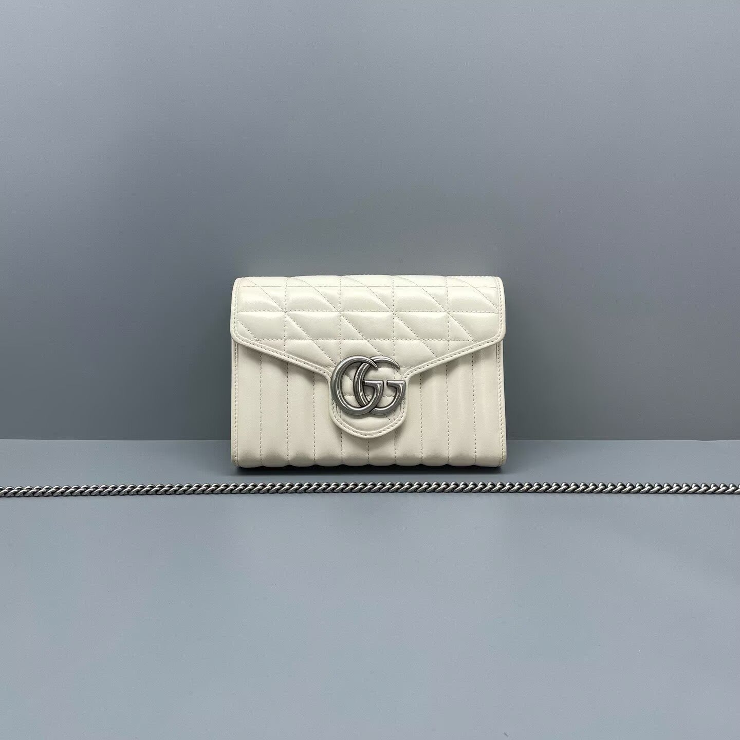 Gucci - Marmont Wallet on Chain - Leather - White - (mini)