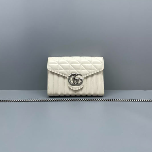 Gucci - Marmont Wallet on Chain - Leather - White - (mini)