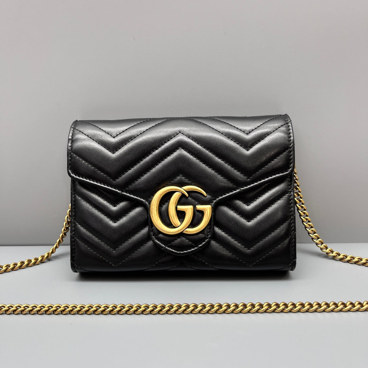 Gucci - Marmont Wallet on Chain (WOC) - Leather - Black - (mini)