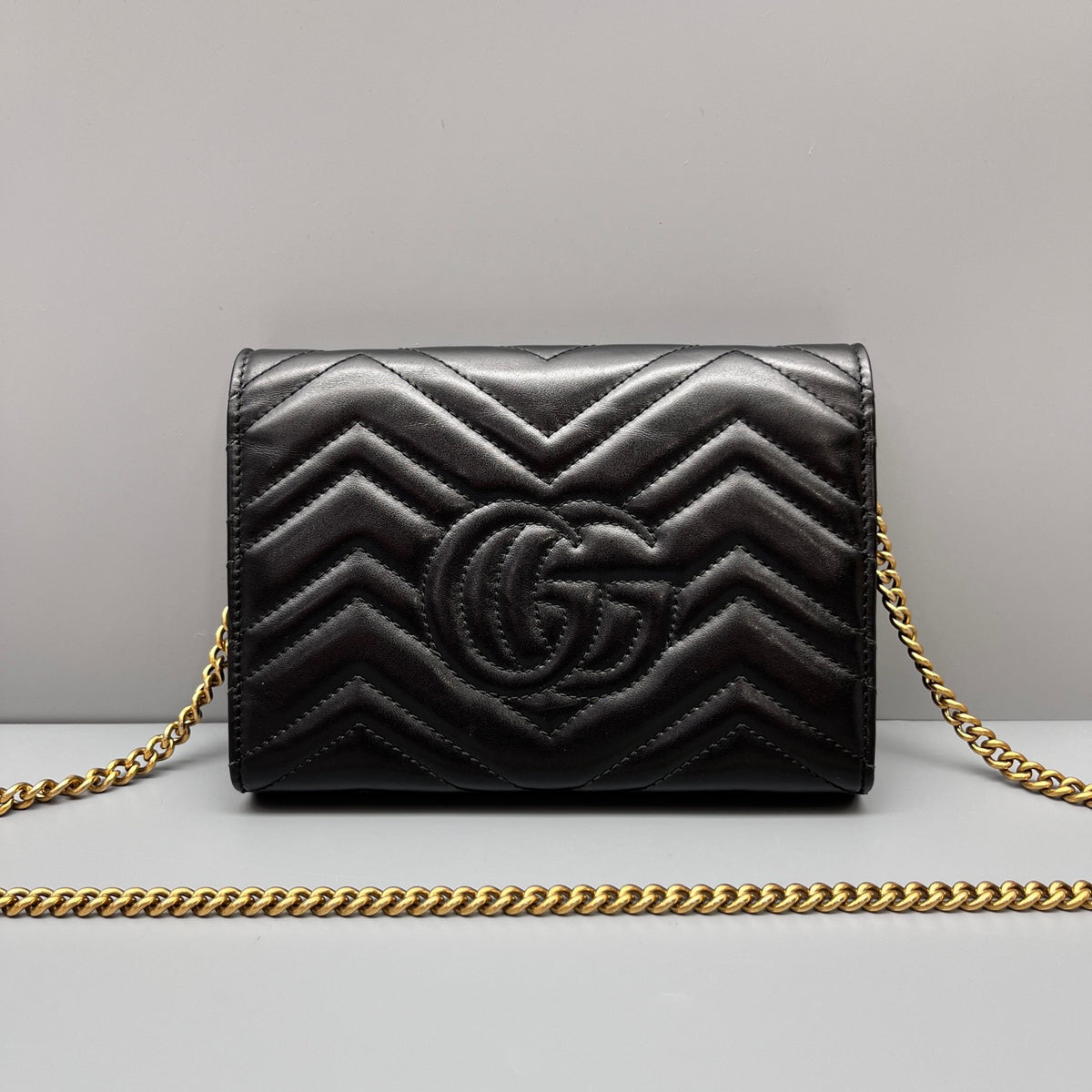 Gucci - Marmont Wallet on Chain (WOC) - Leather - Black - (mini)