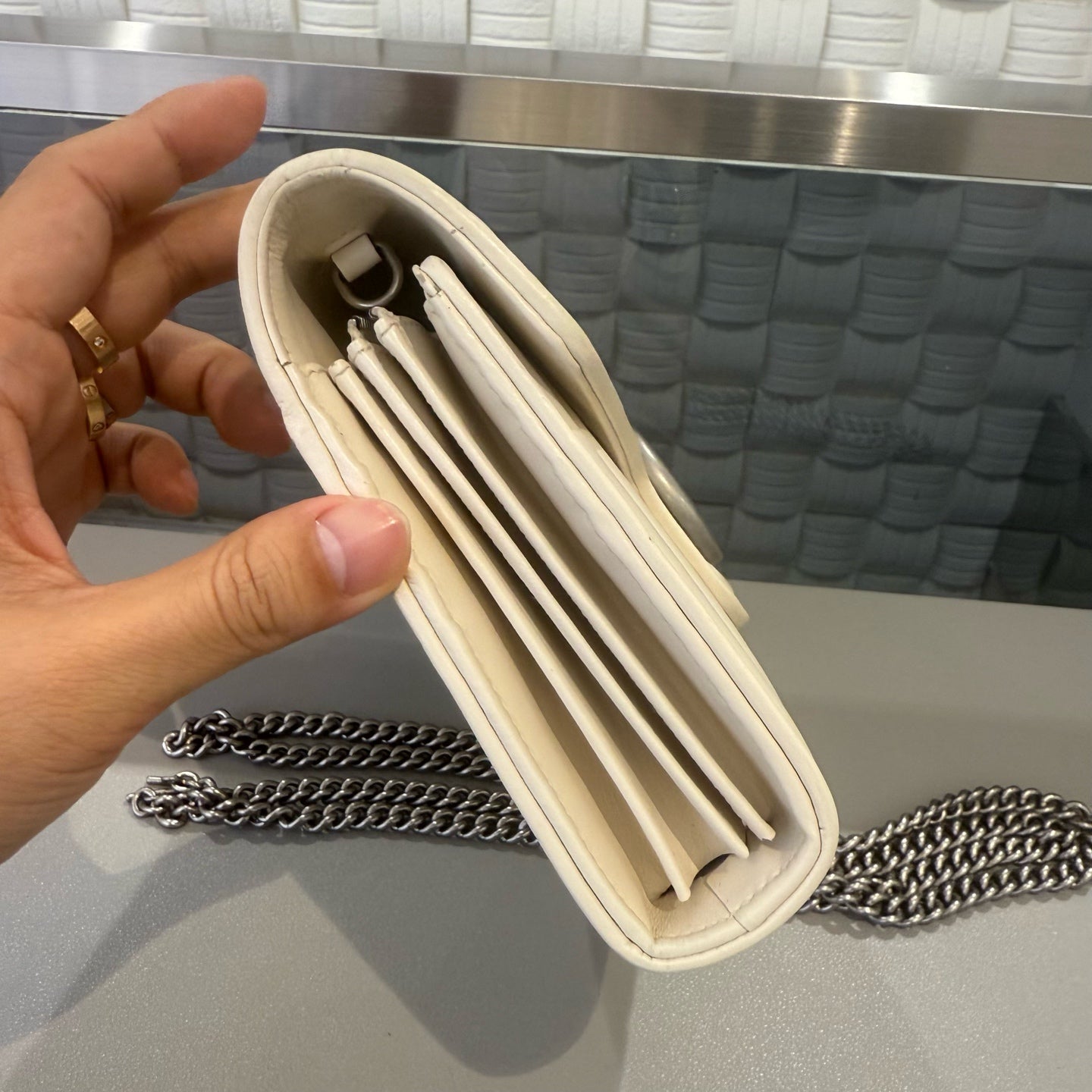 Gucci - Marmont WOC (Wallet on Chain) - Leather - White - (mini)