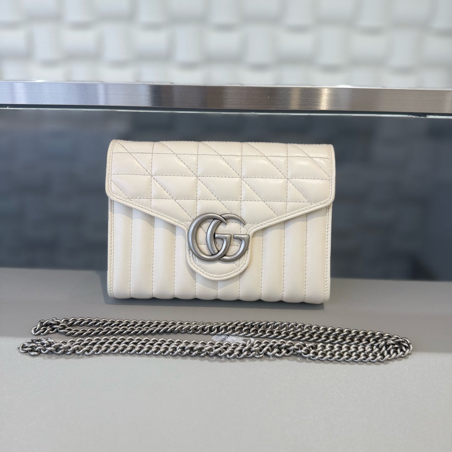 Gucci - Marmont WOC (Wallet on Chain) - Leather - White - (mini)
