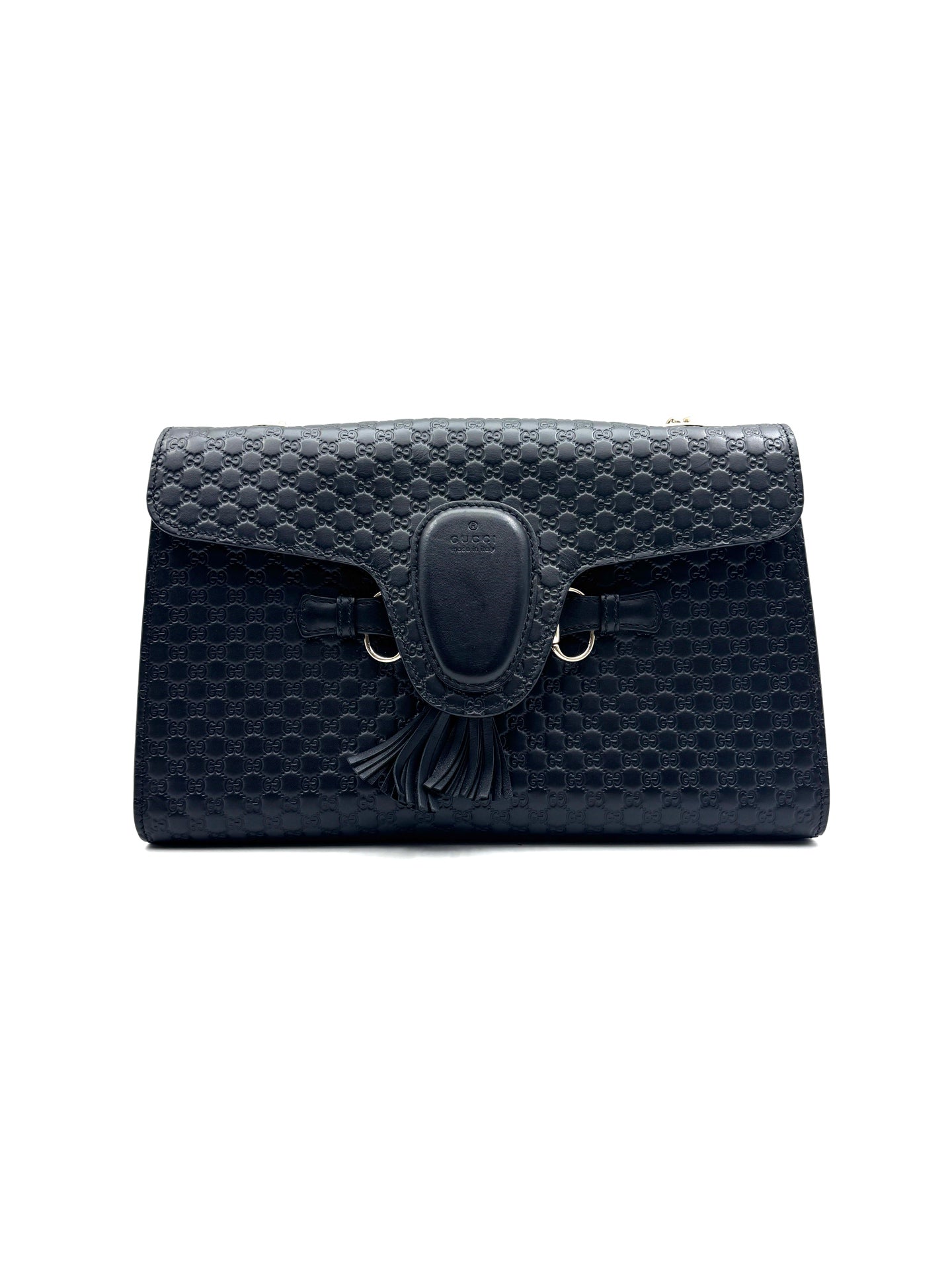 Gucci - Microguccissima Horsebit Tassel Flap Bag - Cowhide leather - Black - (Medium)
