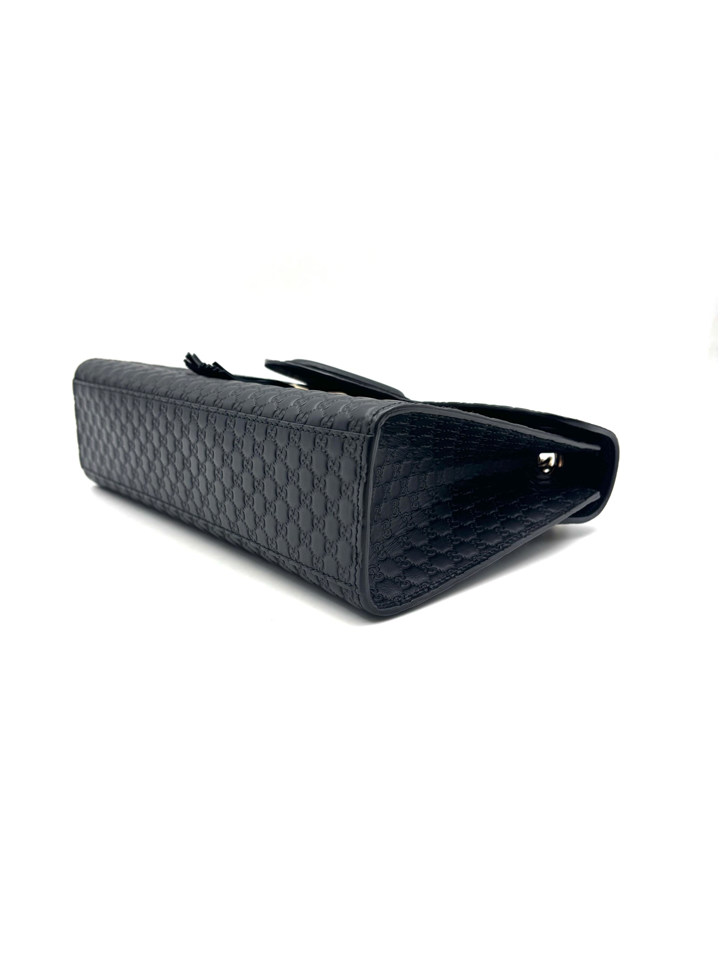 Gucci - Microguccissima Horsebit Tassel Flap Bag - Cowhide leather - Black - (Medium)