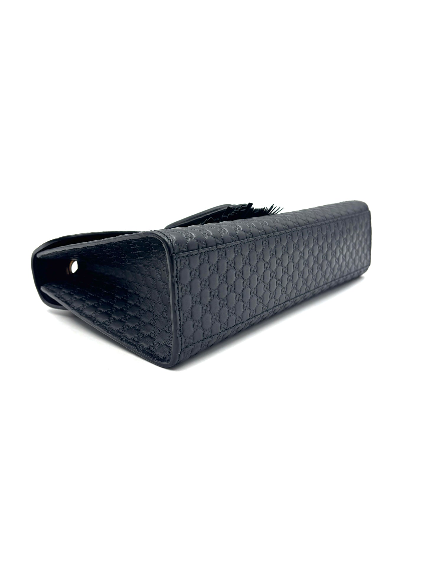 Gucci - Microguccissima Horsebit Tassel Flap Bag - Cowhide leather - Black - (Medium)