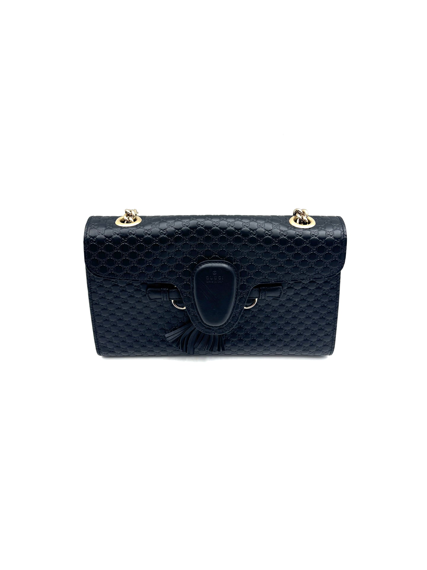 Gucci - Microguccissima Horsebit Tassel Flap Bag - Cowhide leather - Black - (Medium)