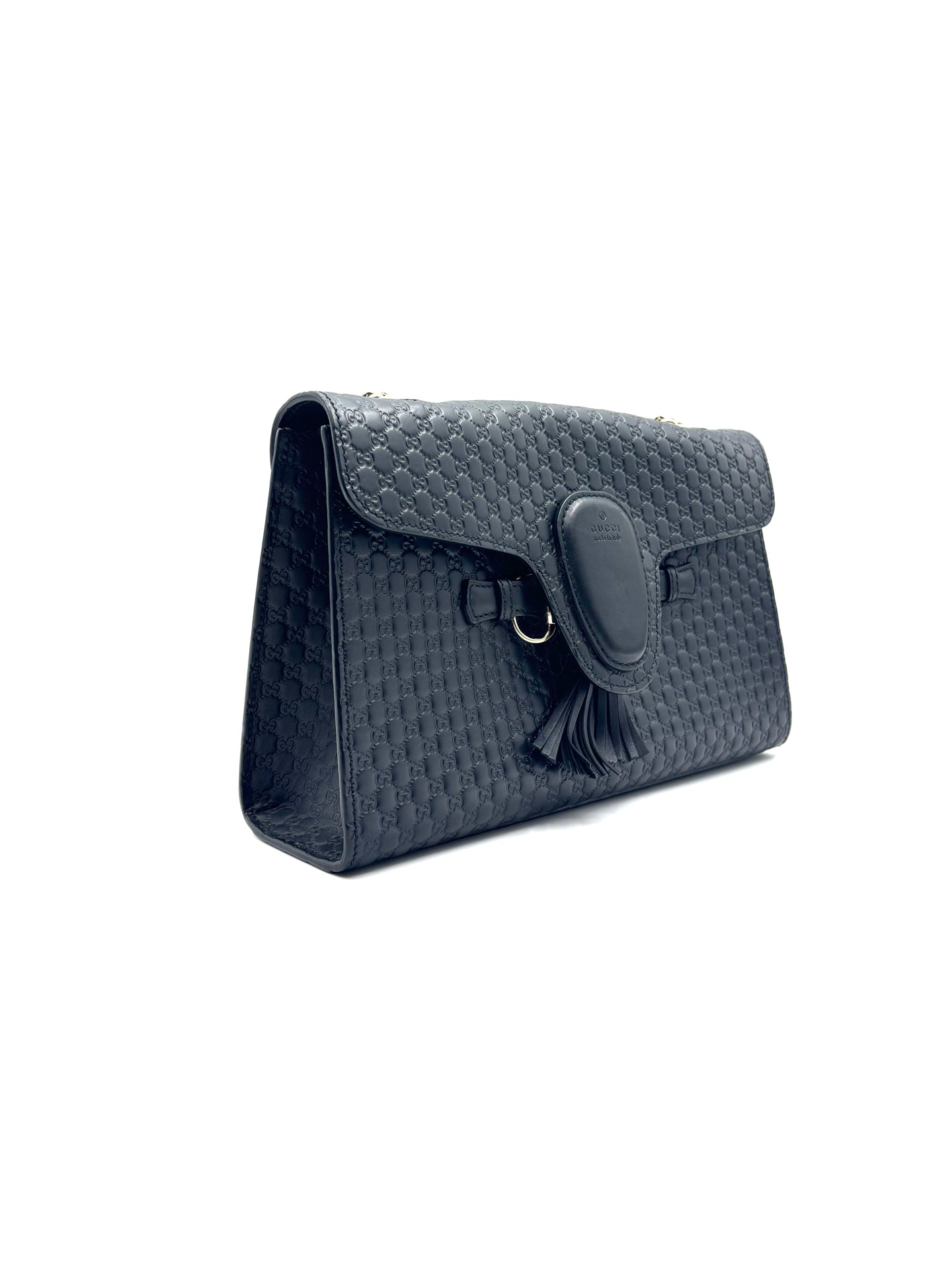 Gucci - Microguccissima Horsebit Tassel Flap Bag - Cowhide leather - Black - (Medium)