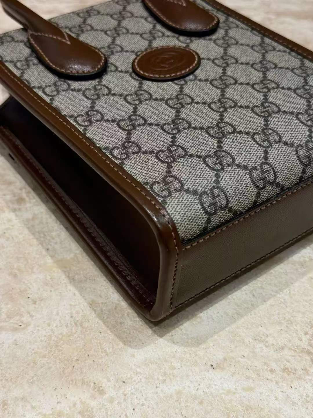 Gucci - Mini Tote Bag with Interlocking G - Synthetic - Beige - (mini)