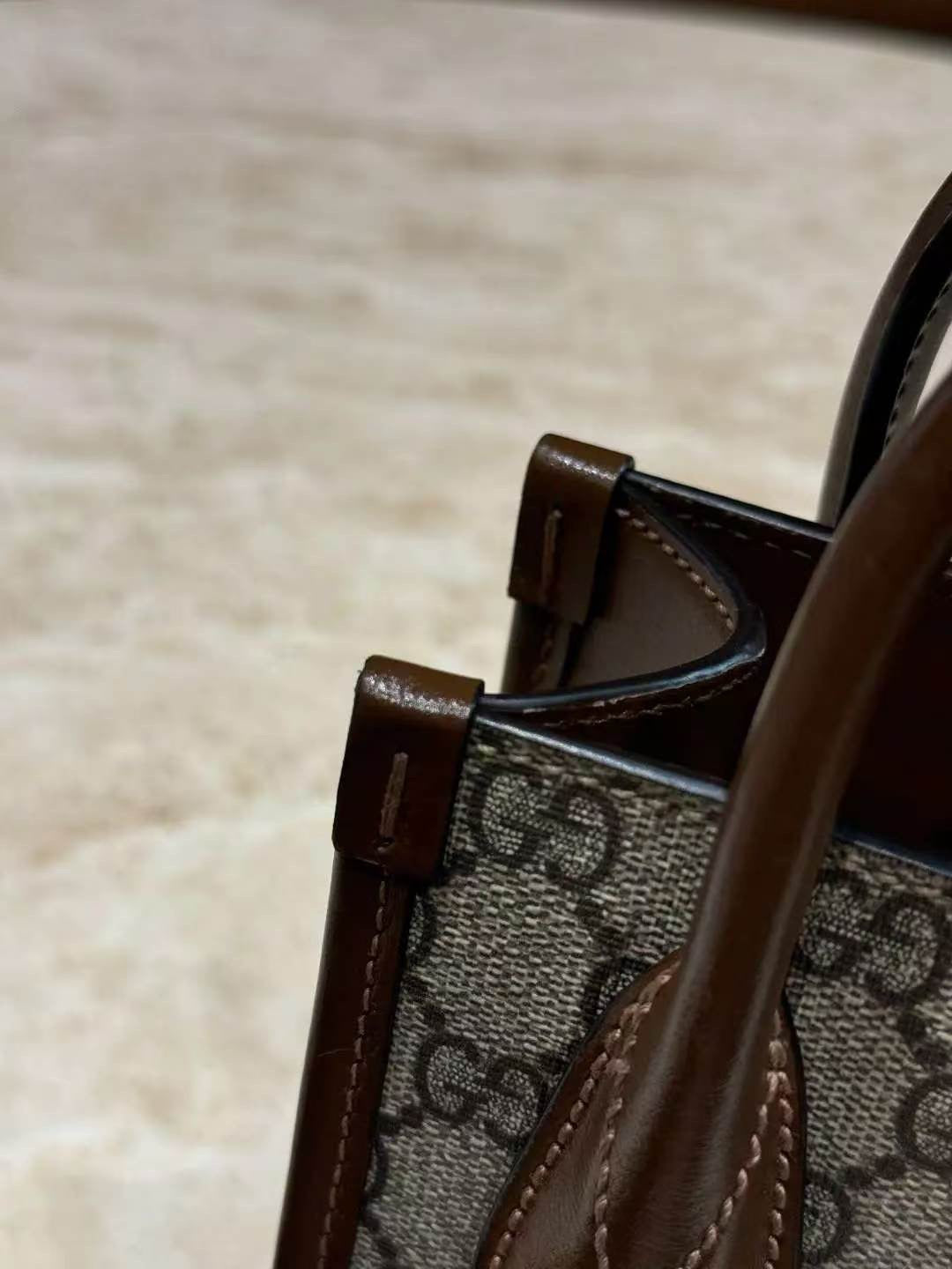 Gucci - Mini Tote Bag with Interlocking G - Synthetic - Beige - (mini)