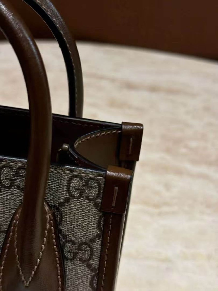 Gucci - Mini Tote Bag with Interlocking G - Synthetic - Beige - (mini)
