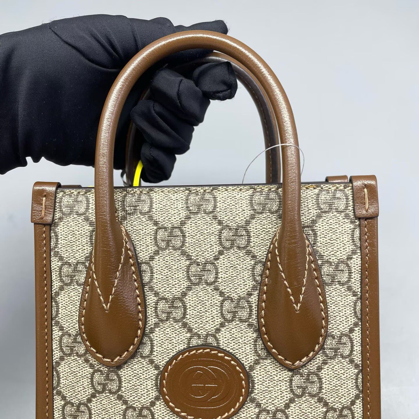 Gucci - Mini Tote - GG Supreme canvas with leather trim - Beige and Brown - (mini)