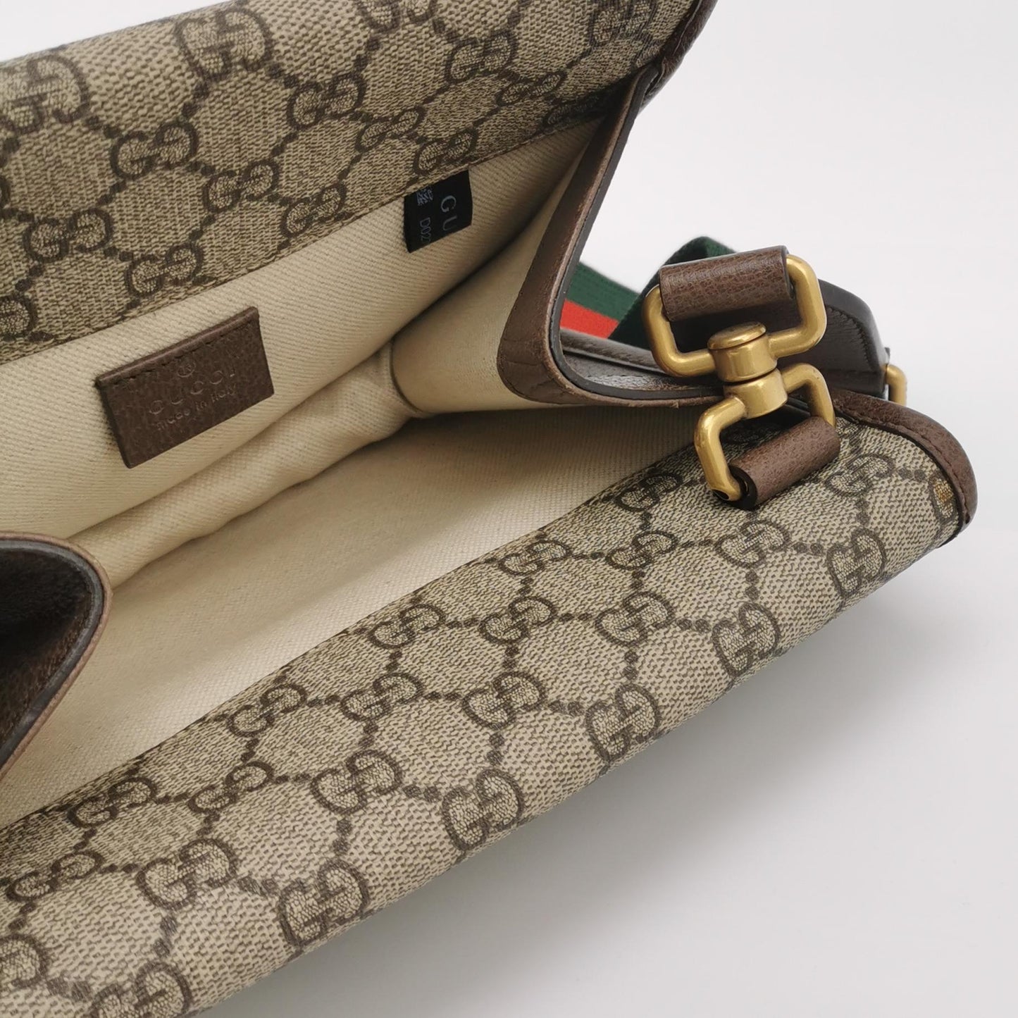 Gucci - Neo Vintage GG Supreme Messenger Bag - GG Supreme canvas with leather trim - Beige and Ebony with Brown trim - (small)