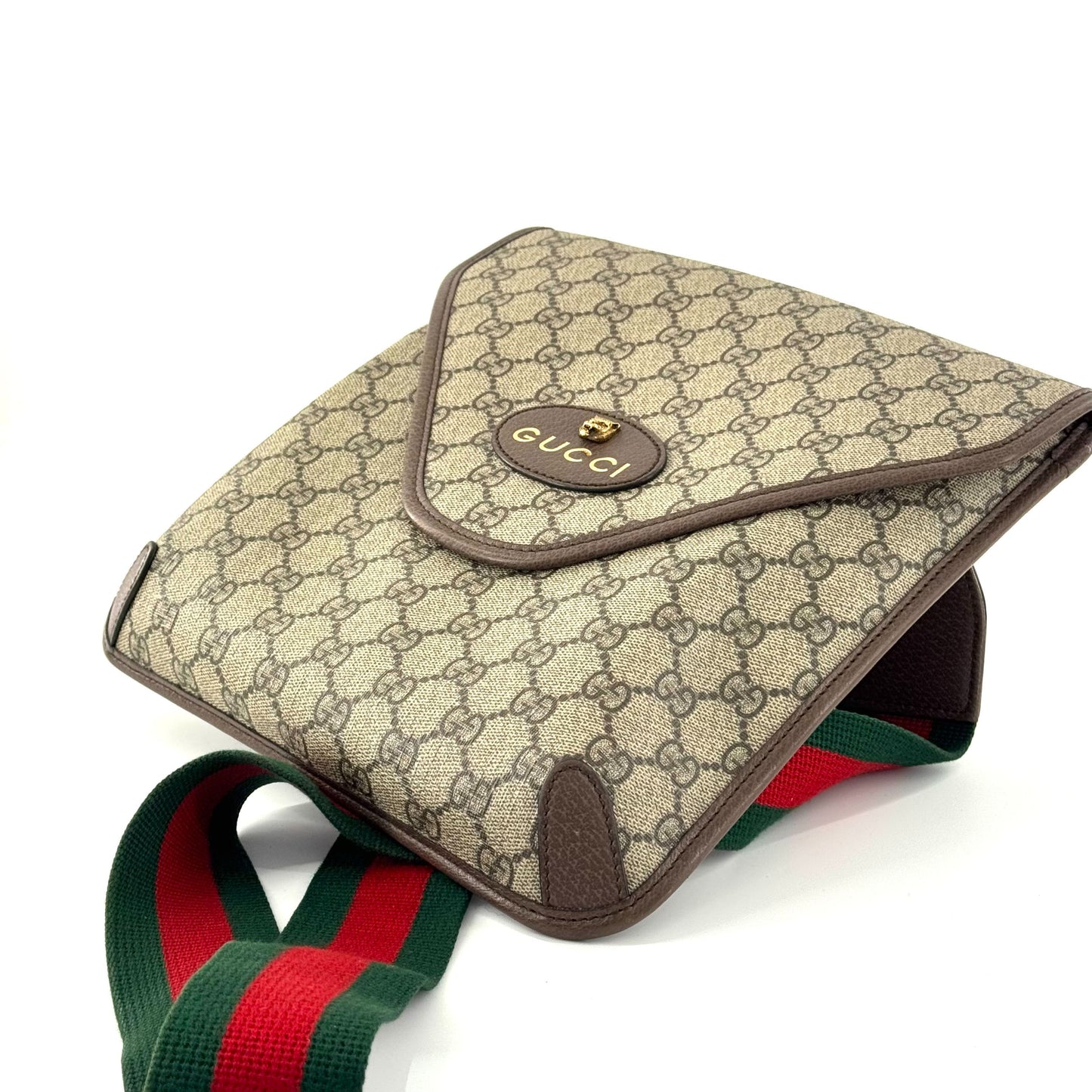 Gucci - Neo Vintage GG Supreme Messenger Bag with Tiger Head - Coated canvas and leather - Beige - (medium)
