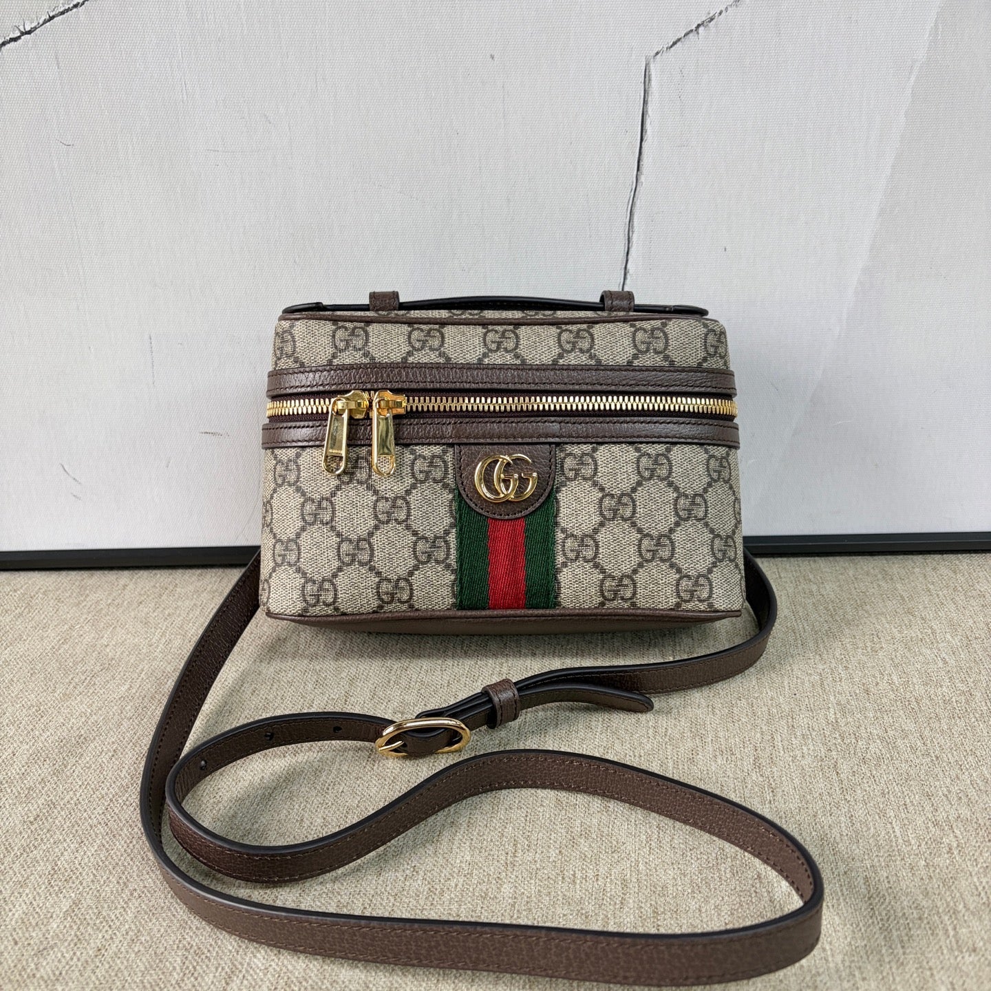 Gucci - Ophidia Box Bag - GG Supreme canvas with leather trim - Brown - (mini)