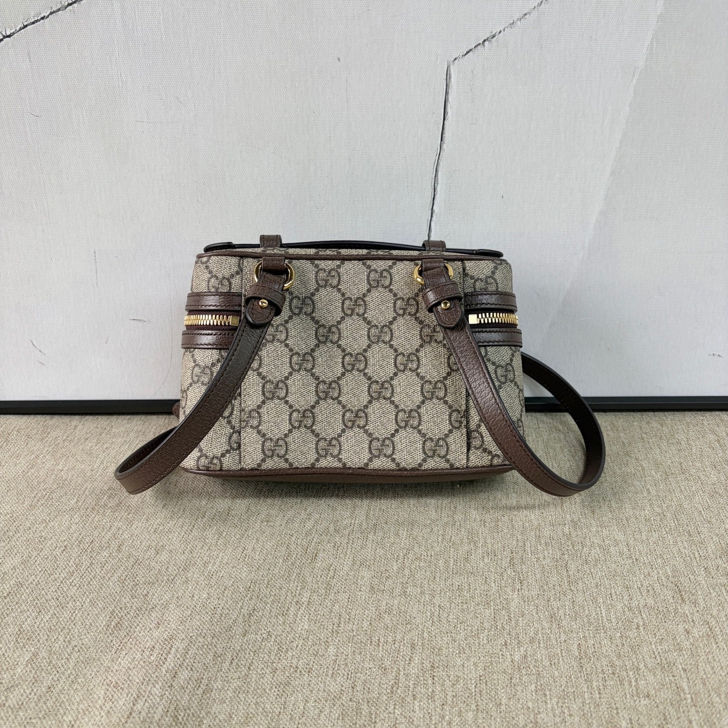 Gucci - Ophidia Box Bag - GG Supreme canvas with leather trim - Brown - (mini)
