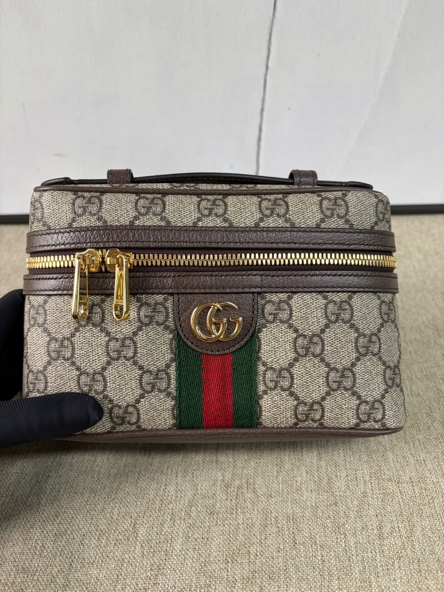 Gucci - Ophidia Box Bag - GG Supreme canvas with leather trim - Brown - (mini)