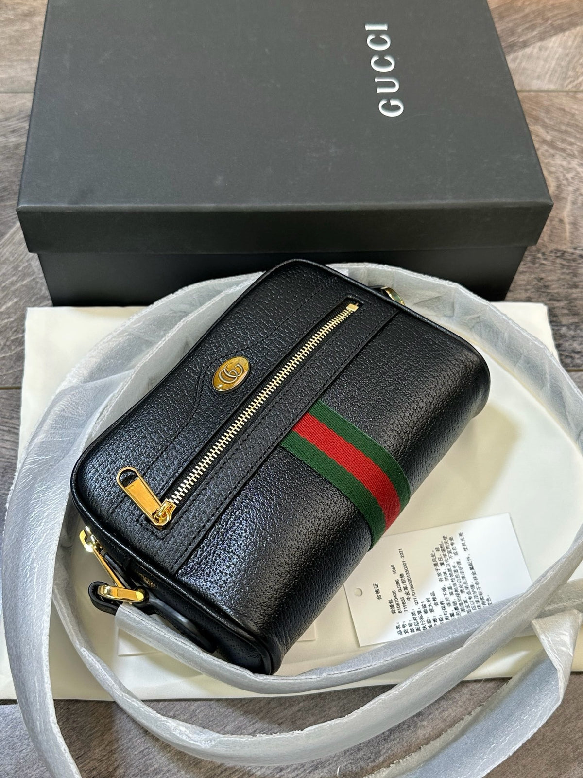 Gucci - Ophidia Camera Bag - Leather - Black - (mini)