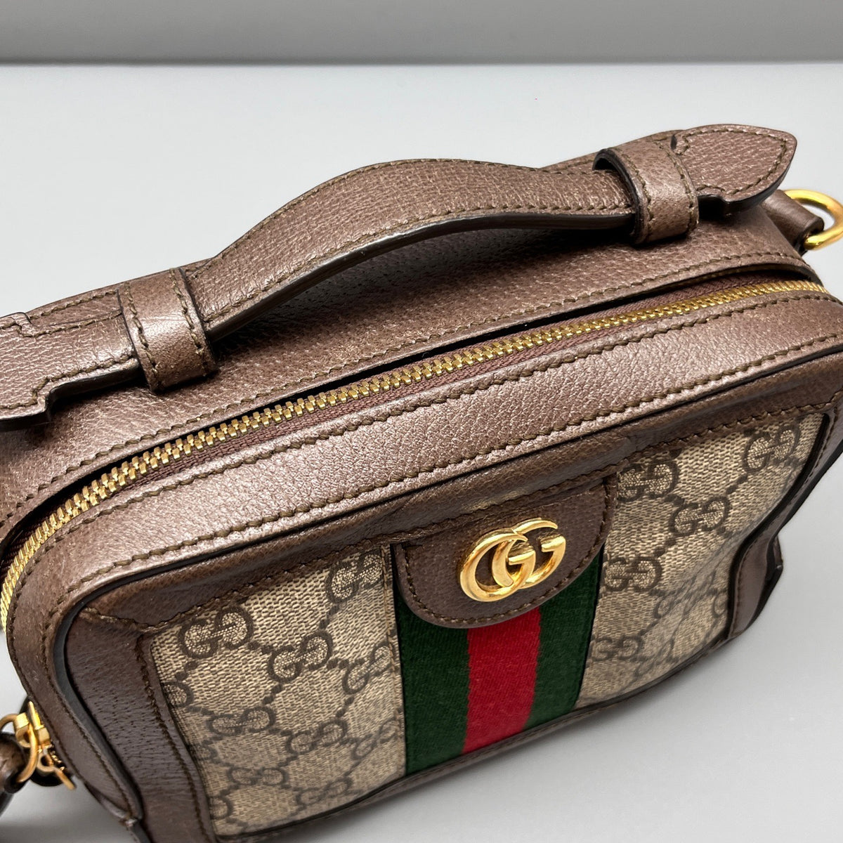 Gucci - Ophidia Camera Bag - Leather - Brown - (mini)
