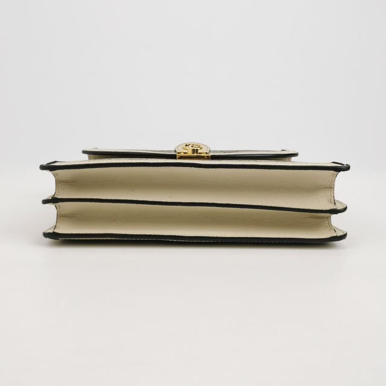 Gucci - Ophidia - Canvas and Cowhide Leather with Polyurethane Trim - Beige and White with Red and Navy Stripe - (Small)