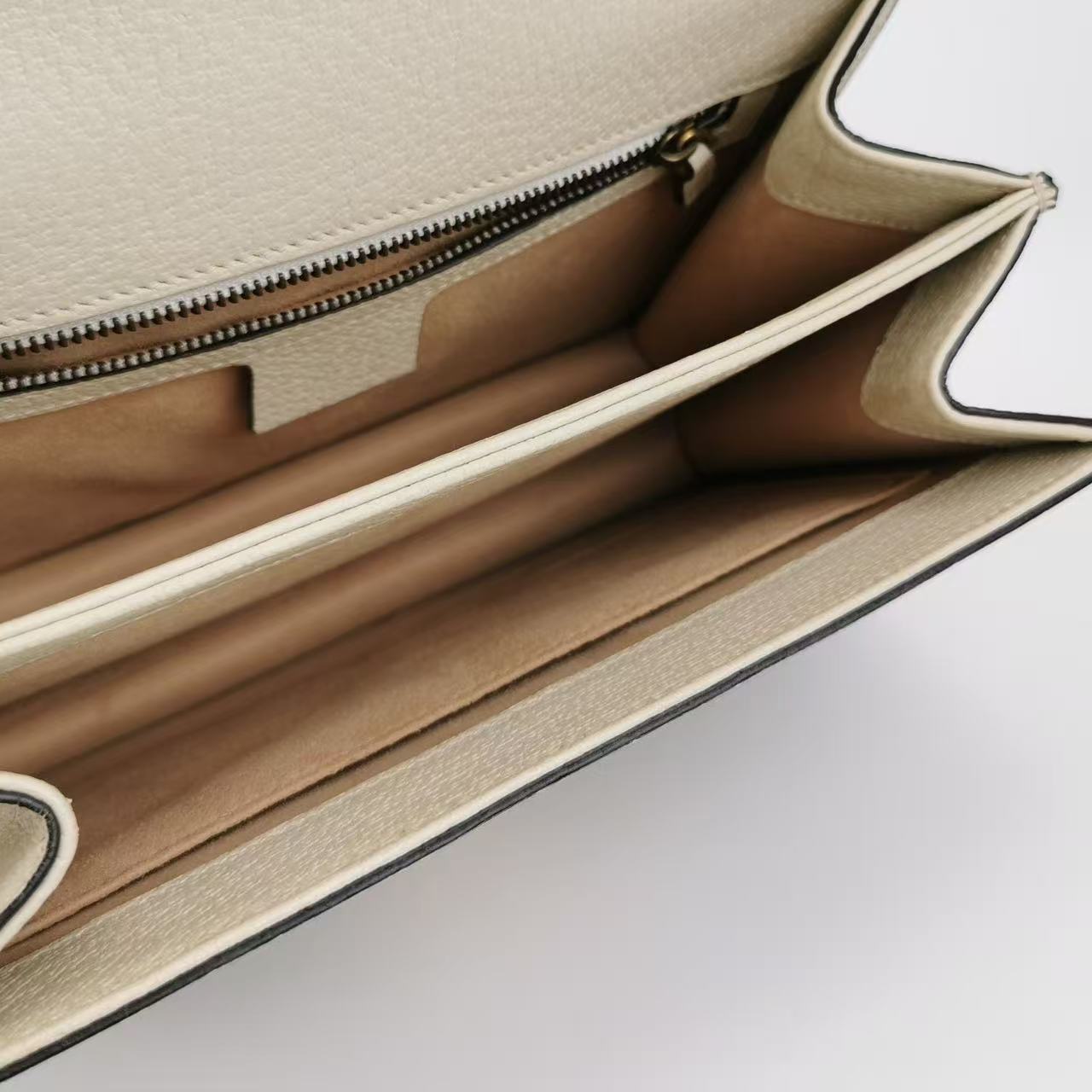 Gucci - Ophidia - Canvas and Cowhide Leather with Polyurethane Trim - Beige and White with Red and Navy Stripe - (Small)