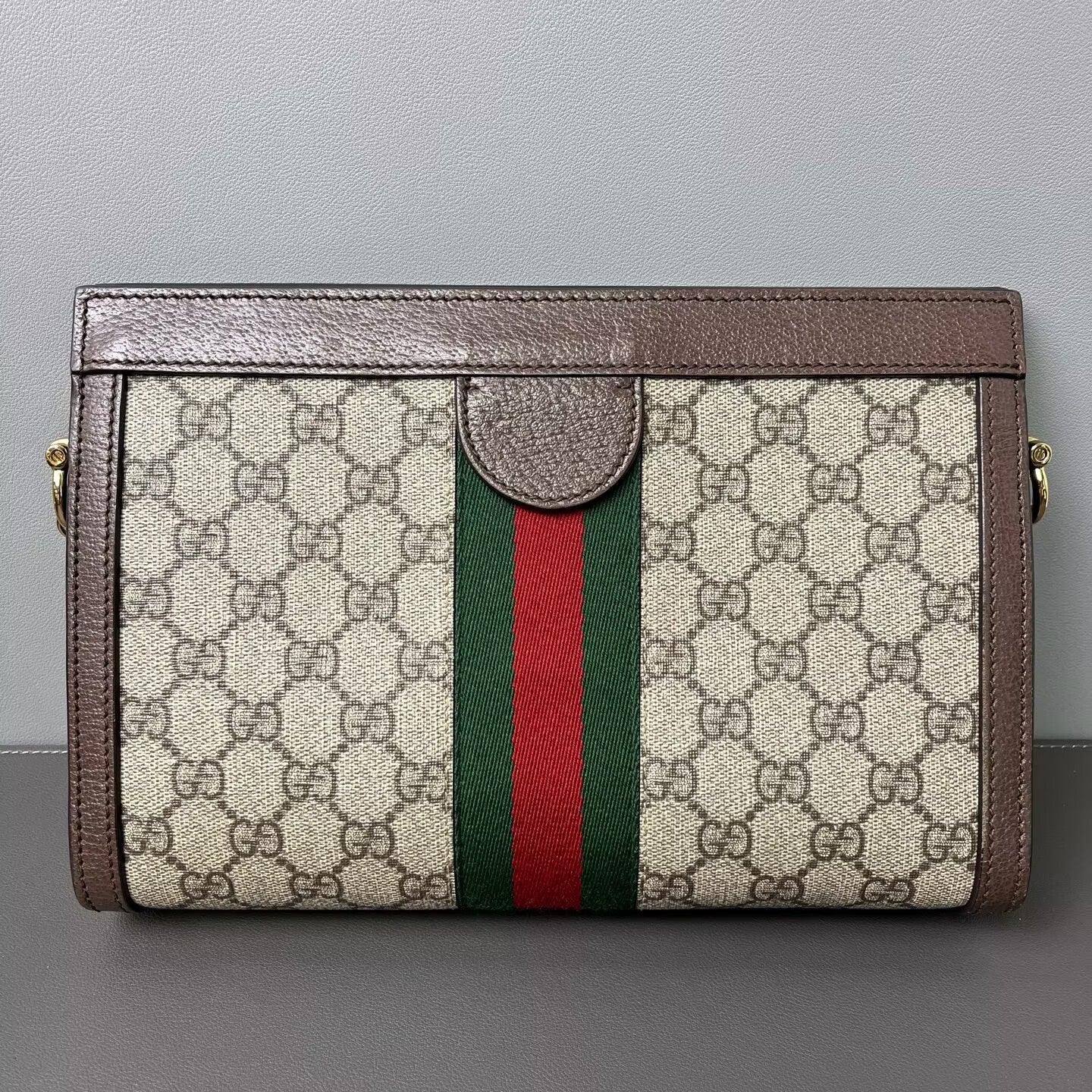 Gucci - Ophidia Chain Bag - GG Supreme canvas with leather trim - Beige and Brown with Gold-Tone Hardware - (small)