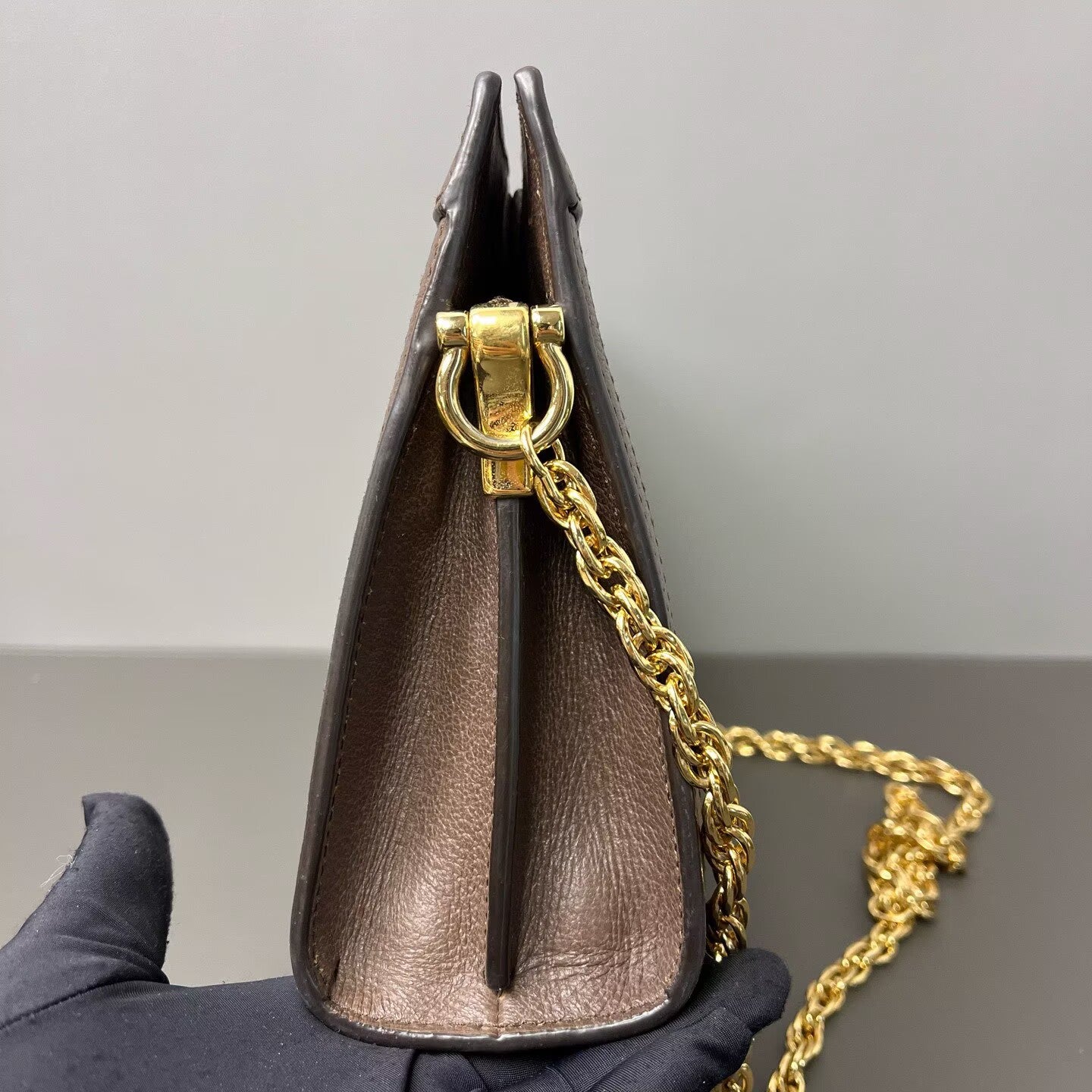 Gucci - Ophidia Chain Bag - GG Supreme canvas with leather trim - Beige and Brown with Gold-Tone Hardware - (small)