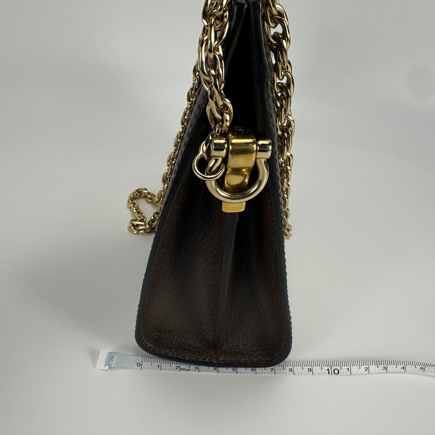 Gucci - Ophidia Chain Bag - GG Supreme coated canvas with leather trim - Beige and Brown with Green and Red Web Stripe - (Small)