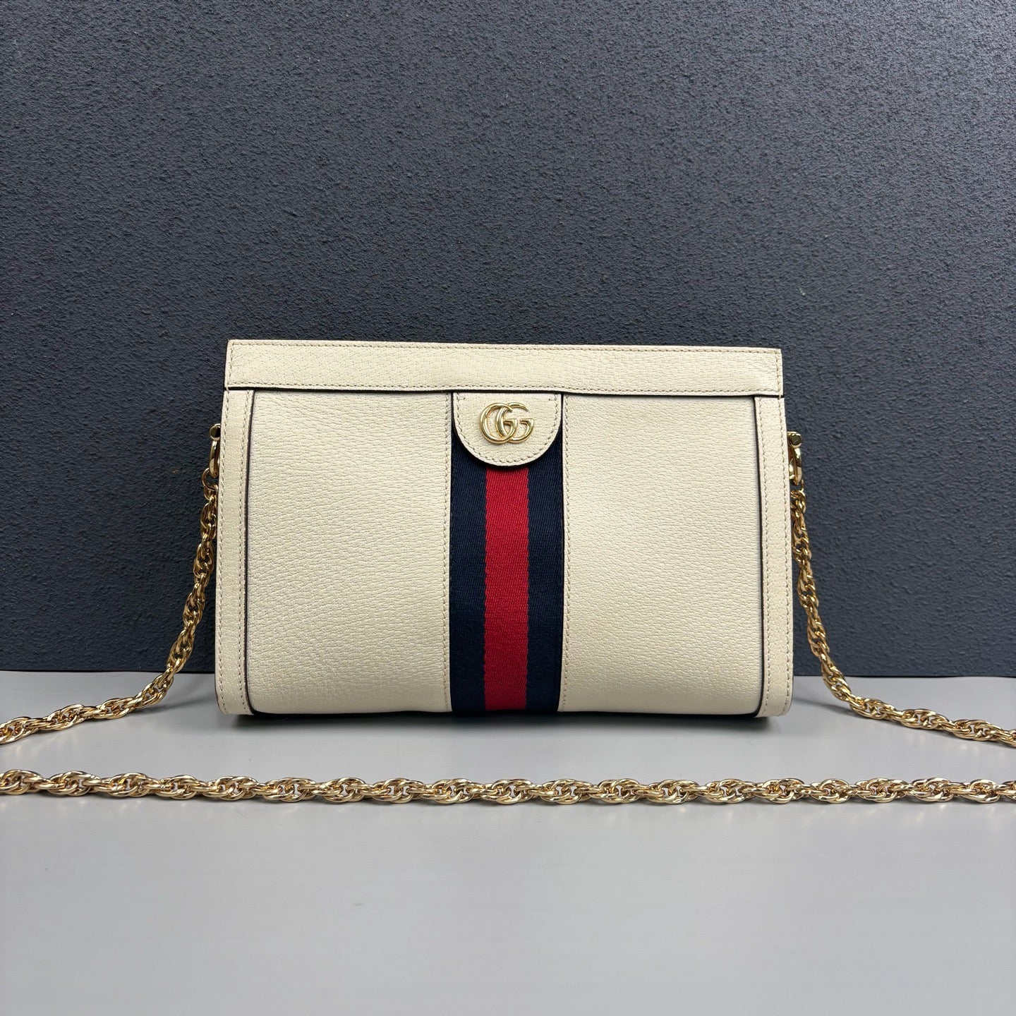Gucci - Ophidia Chain Wallet - Grained leather - White - (mini)