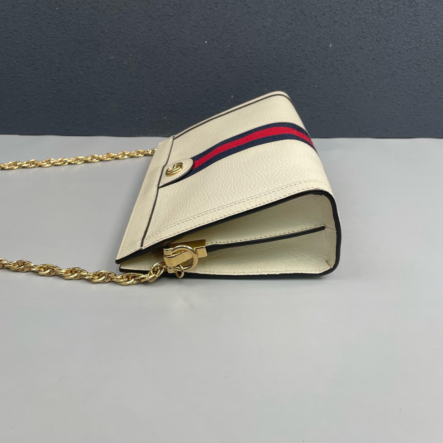 Gucci - Ophidia Chain Wallet - Grained leather - White - (mini)
