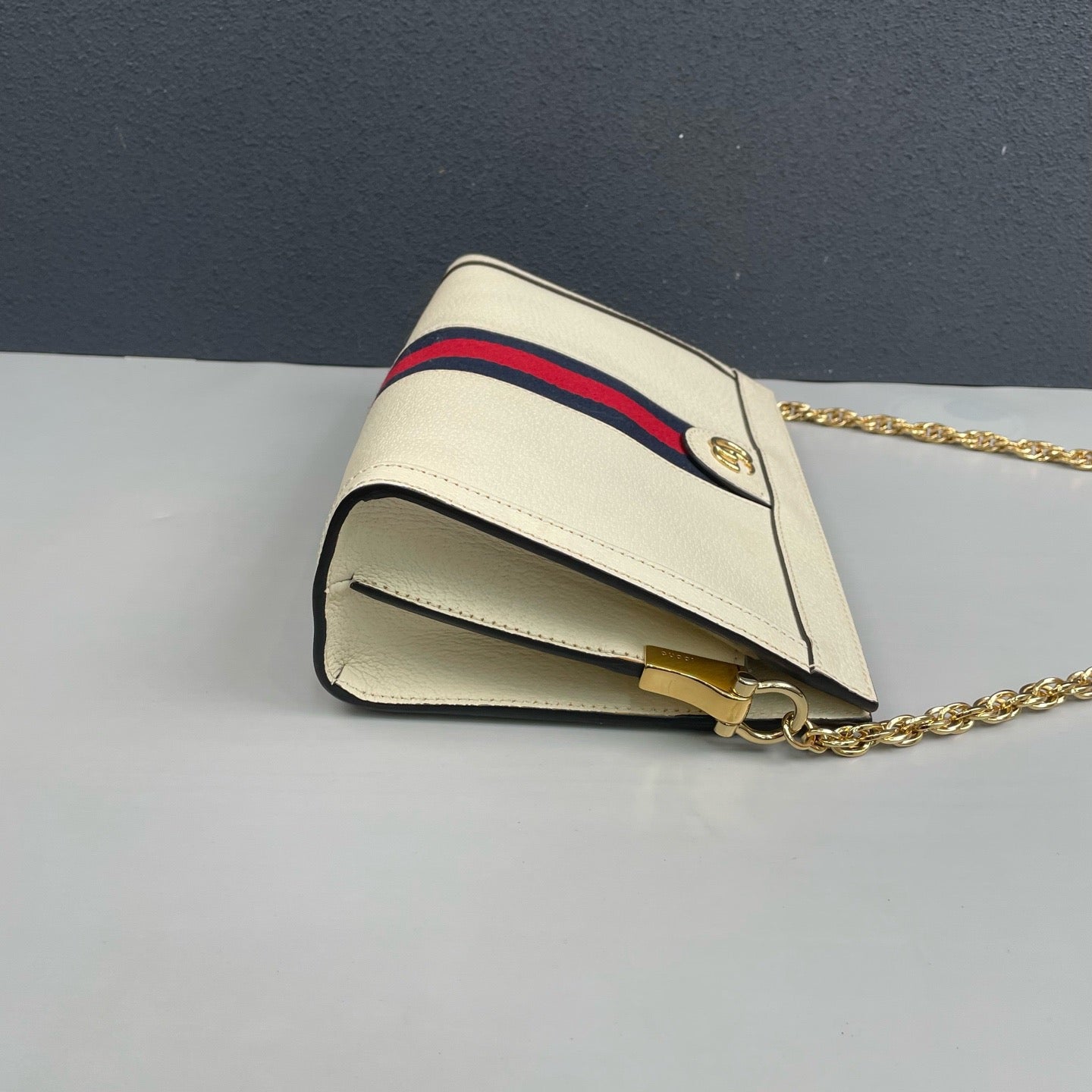 Gucci - Ophidia Chain Wallet - Grained leather - White - (mini)