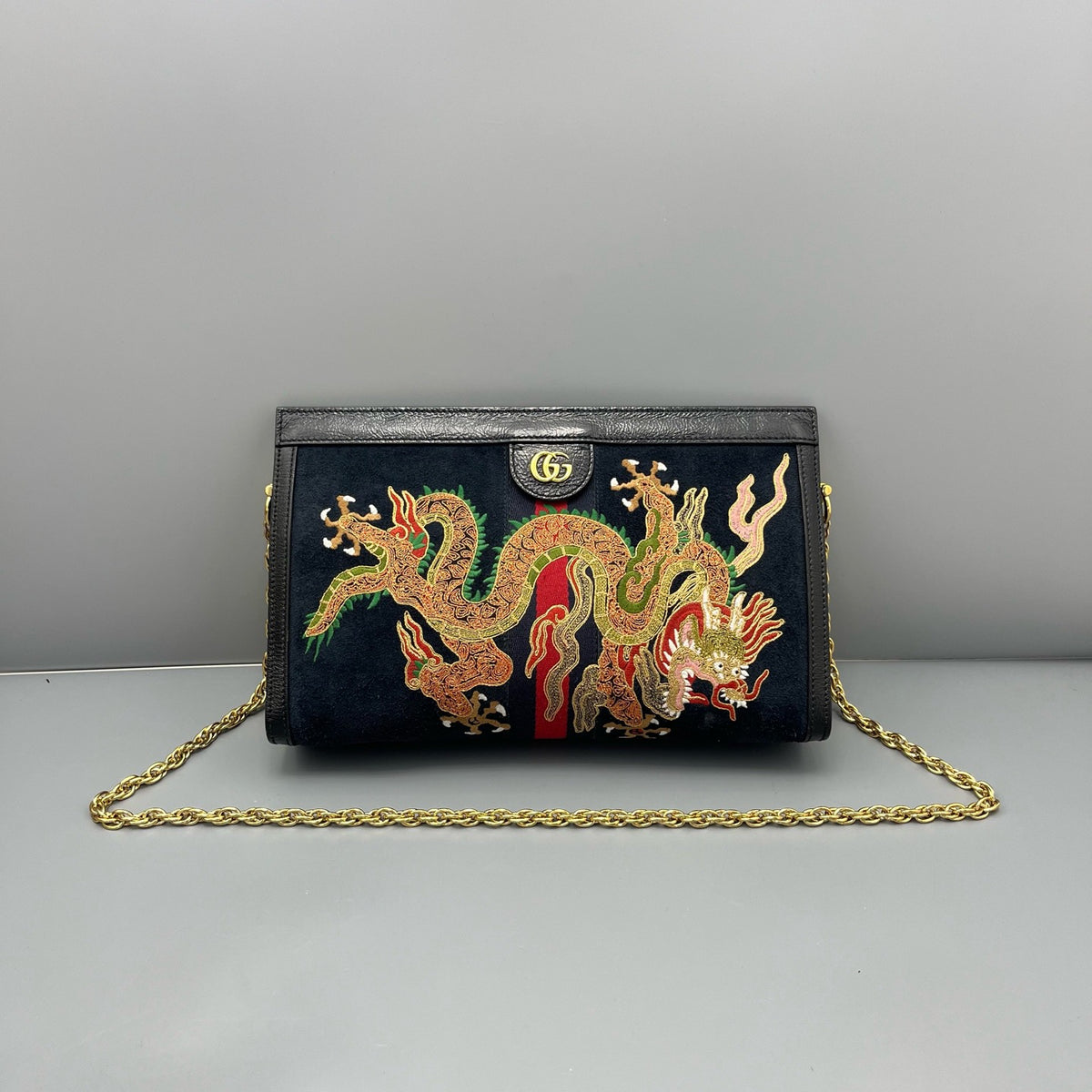Gucci - Ophidia Clip Bag - Suede - Black - (medium)