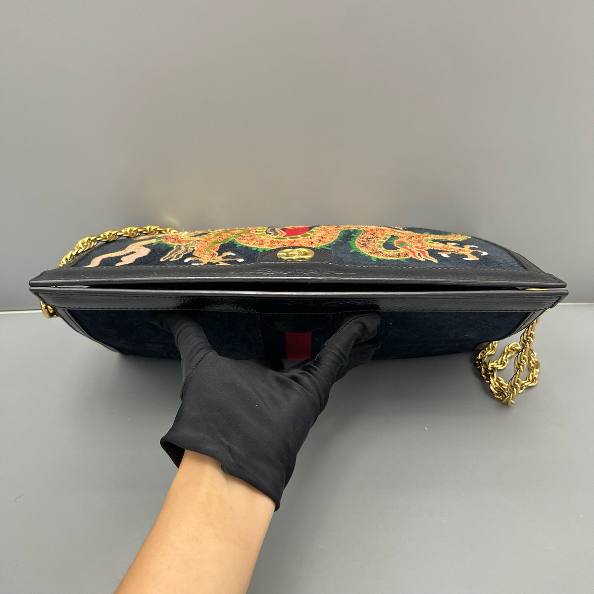 Gucci - Ophidia Clip Bag - Suede - Black - (medium)