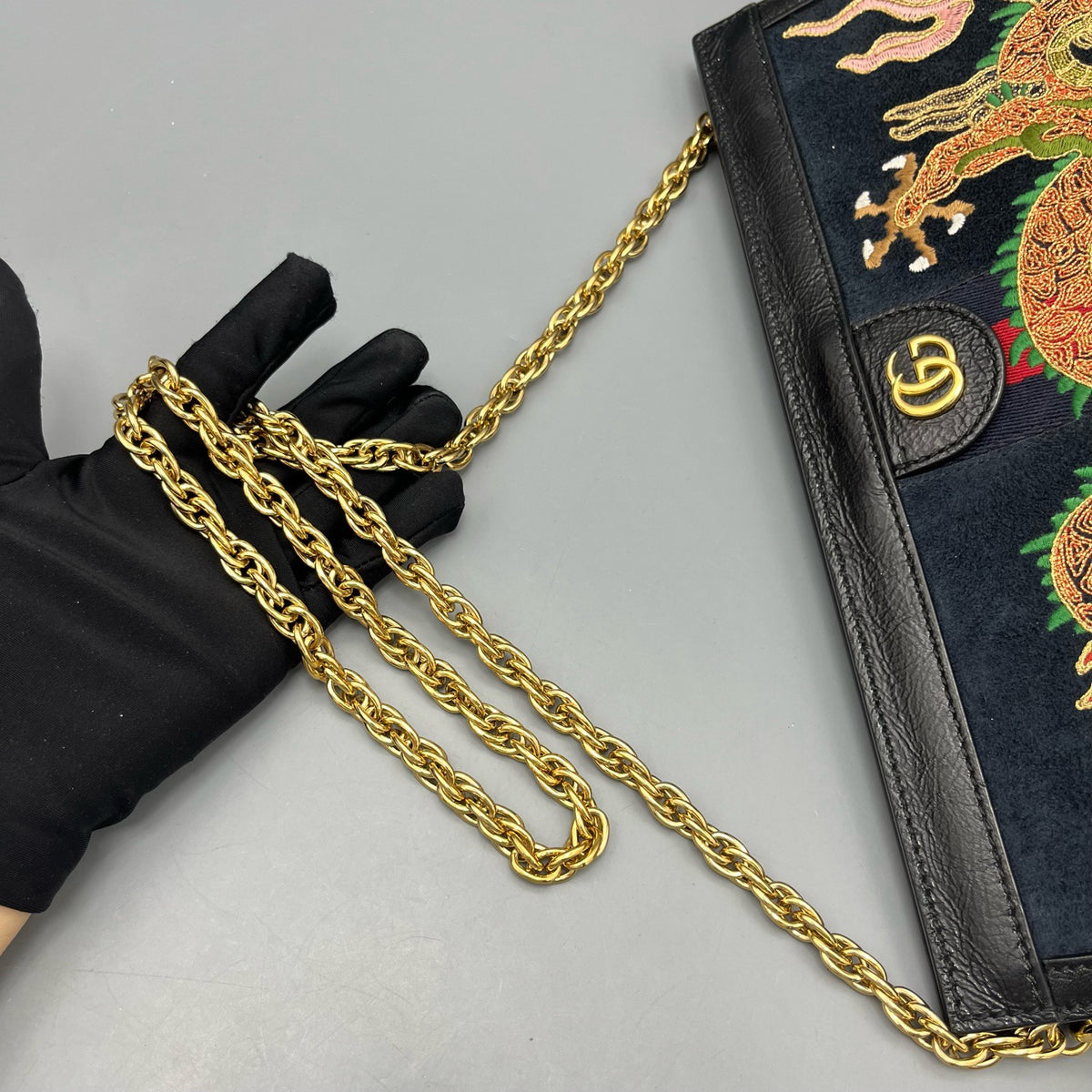 Gucci - Ophidia Clip Bag - Suede - Black - (medium)