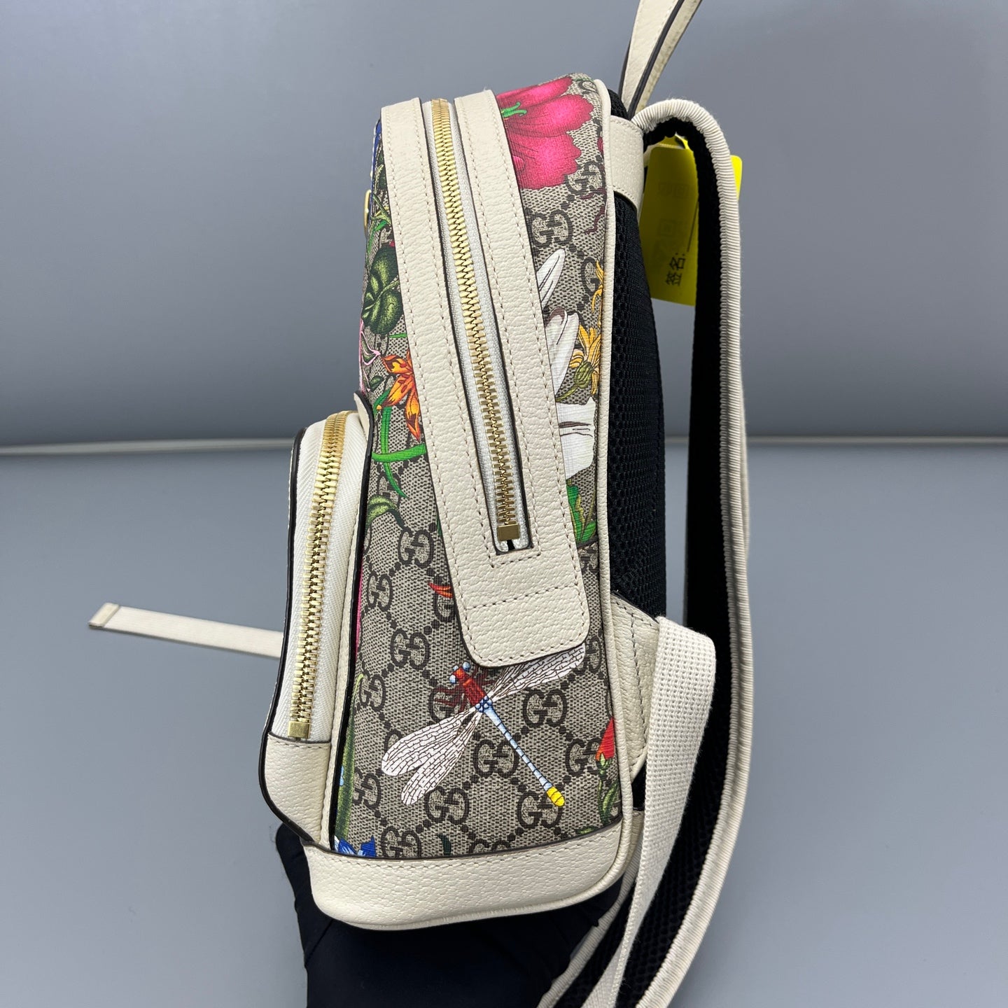 Gucci - Ophidia Floral Mini Backpack - GG Supreme canvas with leather trim - Multicolour with white trim - (small)