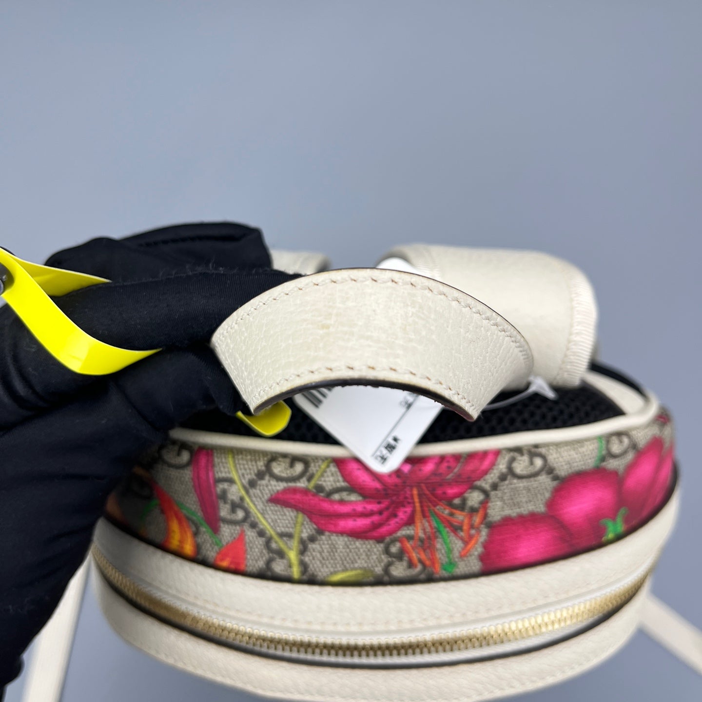 Gucci - Ophidia Floral Mini Backpack - GG Supreme canvas with leather trim - Multicolour with white trim - (small)