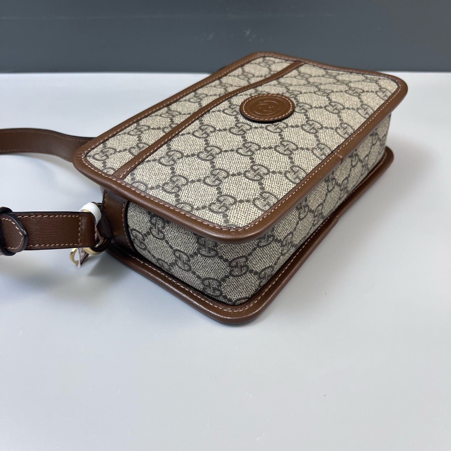 Gucci - Ophidia GG Camera Bag - GG Supreme canvas with leather trim - Beige and Brown - (small)