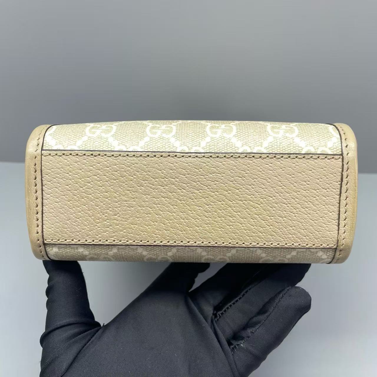 Gucci - Ophidia GG Mini Tote - GG Supreme canvas with leather trim - Beige with Oat-colored Accents - (mini)